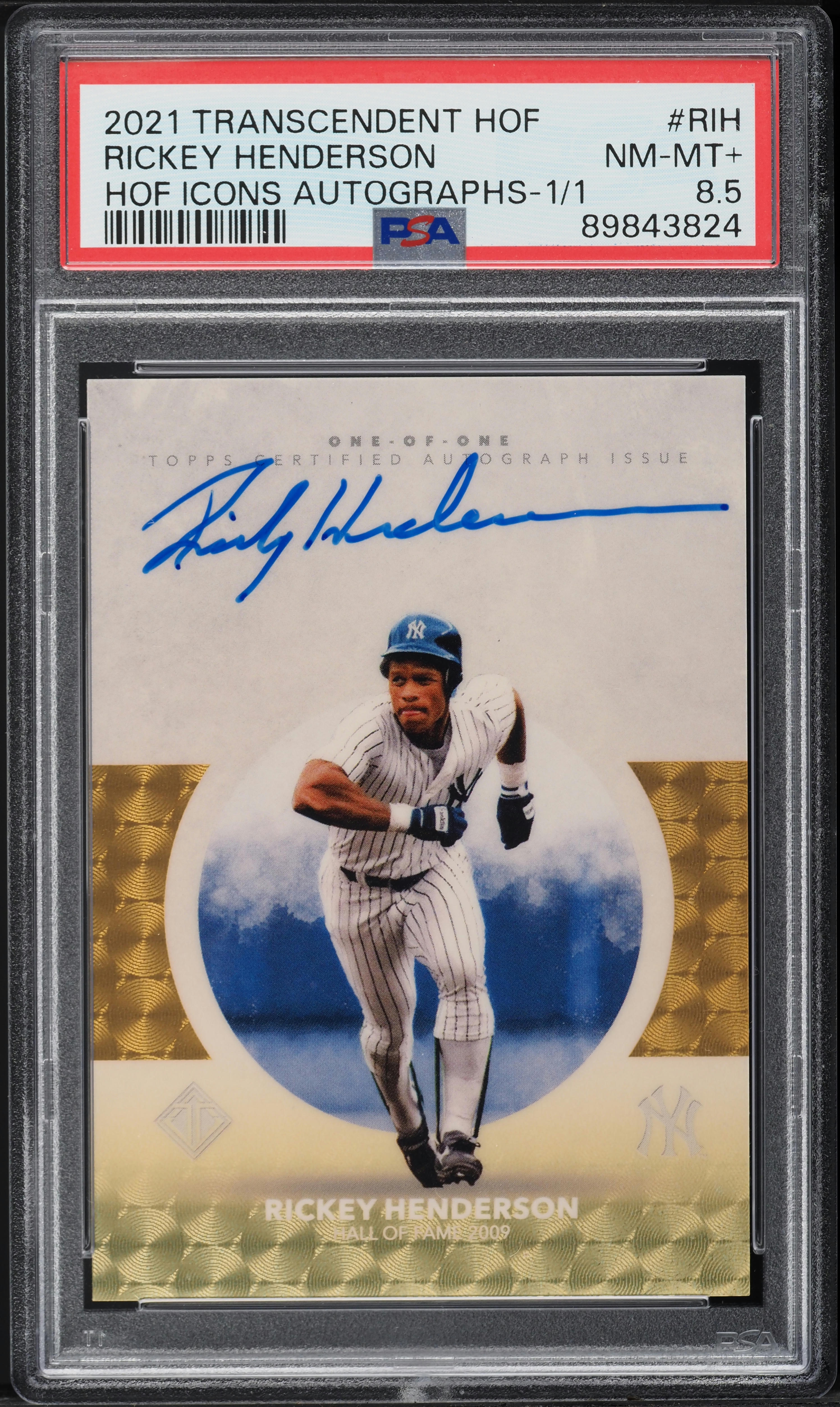 2021 Topps Transcendent HOF Icons Rickey Henderson AUTO 1/1 PSA