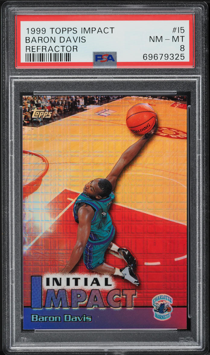 1999 Topps Impact Refractor Baron Davis ROOKIE #I5 PSA 8 NM-MT