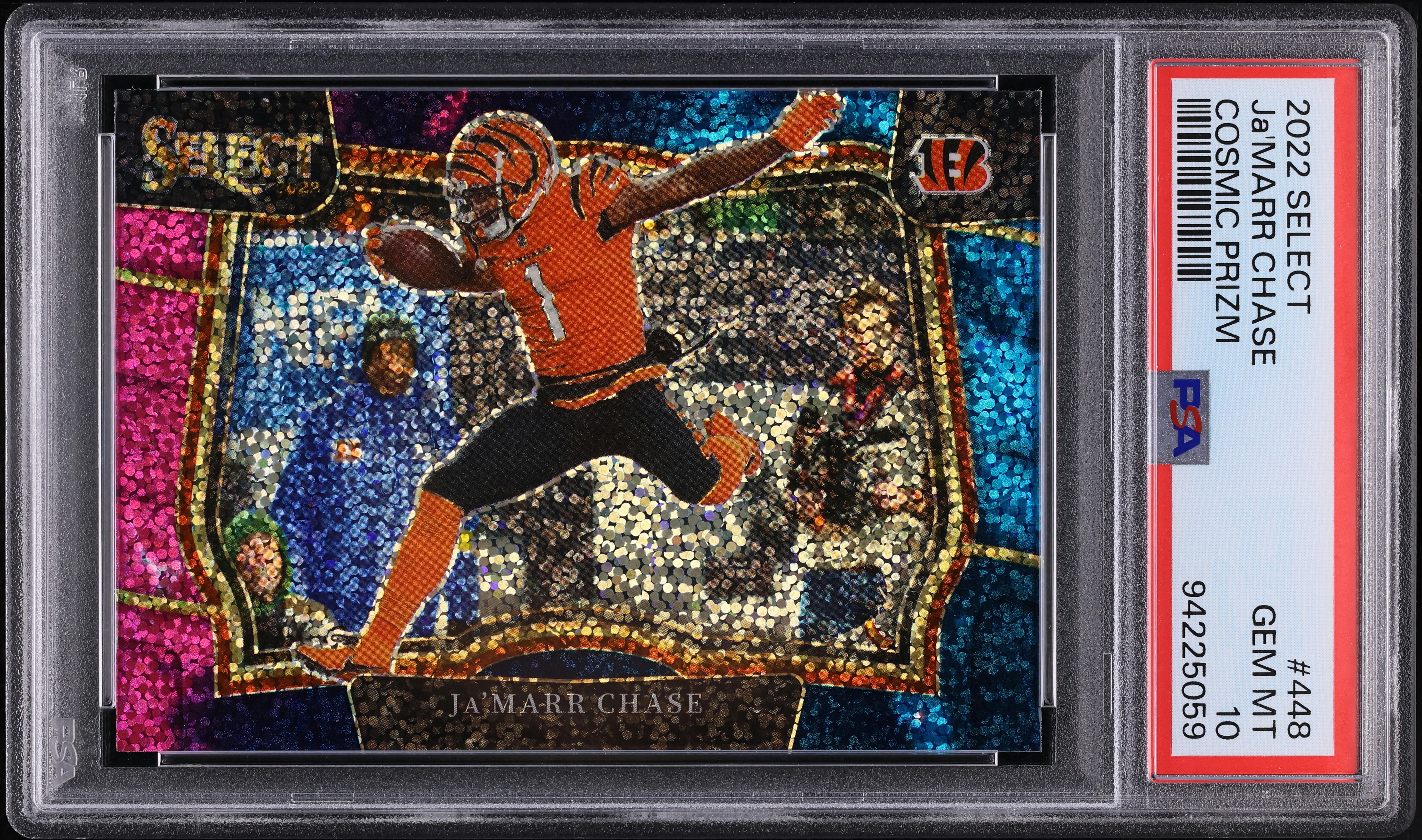 2022 Select Field Level Cosmic Prizm Ja'Marr Chase #448 PSA 10 GEM
