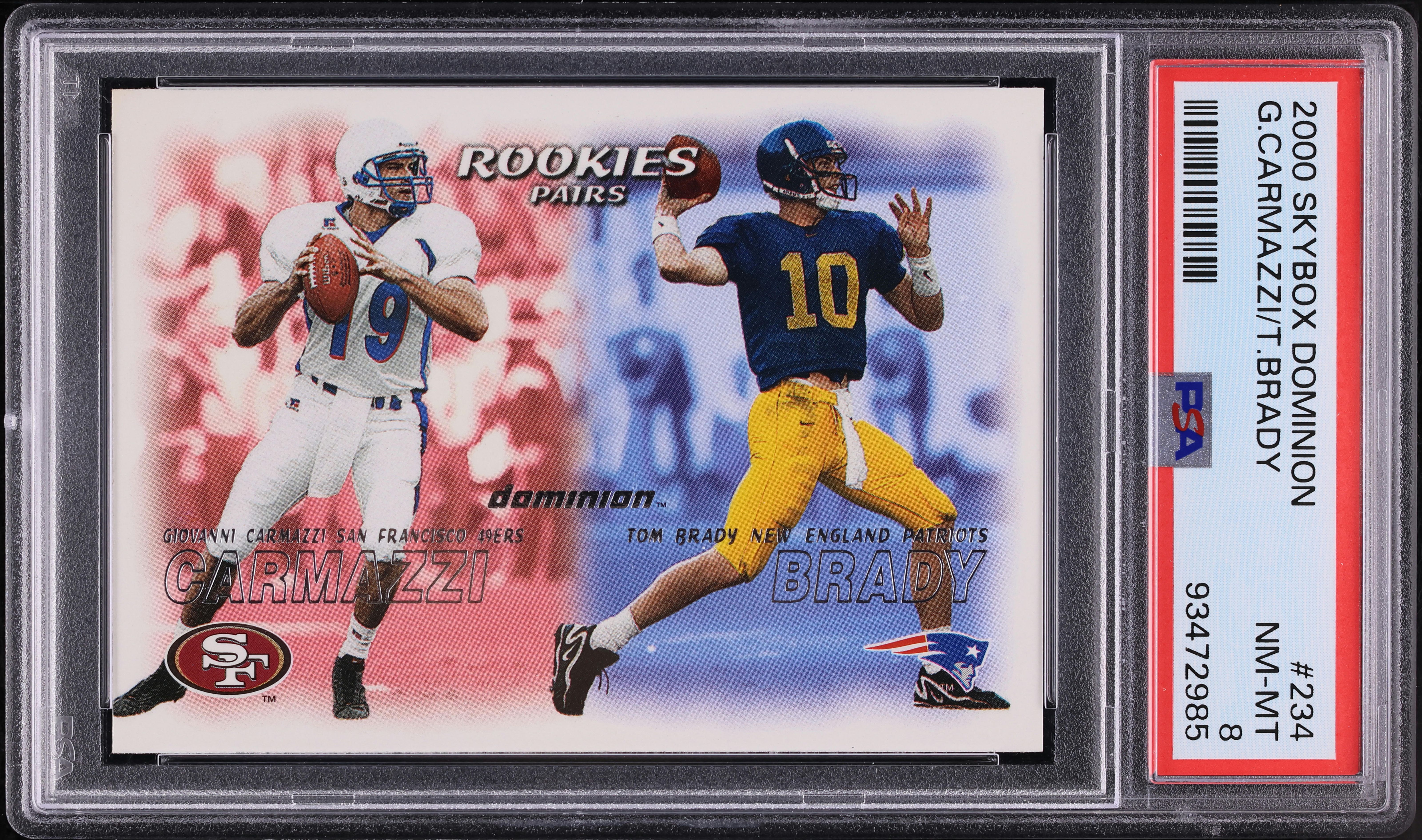 2000 Skybox Dominion Tom Brady ROOKIE #234 PSA 8 NM-MT on Fanatics