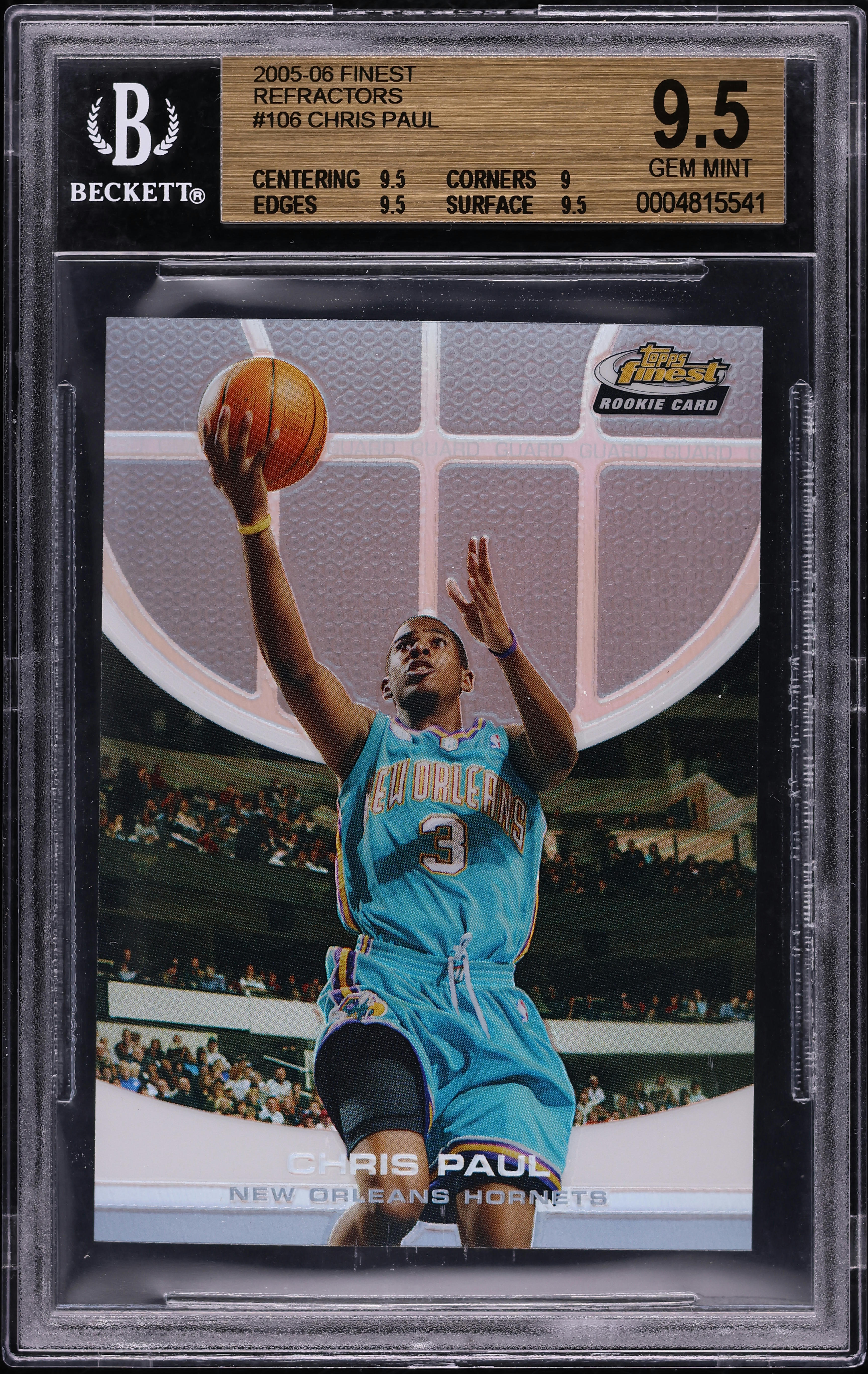2005 Finest Refractor Chris Paul ROOKIE /249 #106 BGS 9.5 GEM MINT