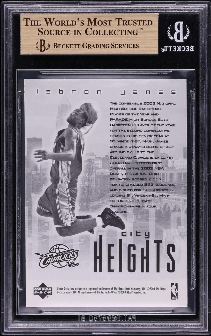 2003 Upper Deck City Heights LeBron James ROOKIE BGS 9.5 GEM MINT