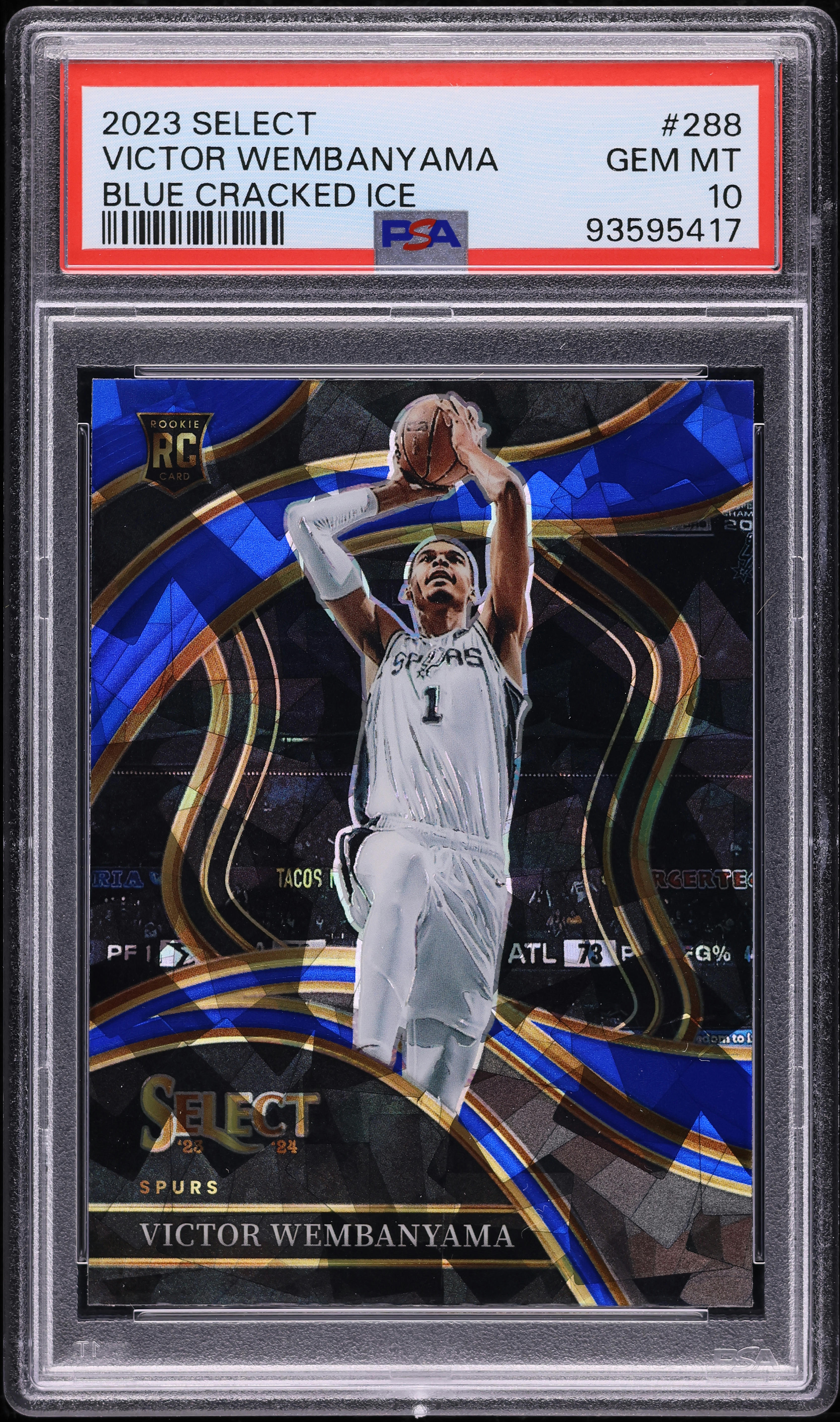 2023 Select Courtside Blue Cracked Ice Victor Wembanyama ROOKIE 