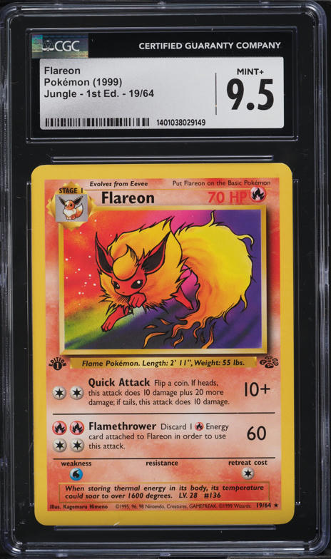 1999 Pokemon Jungle 1st Edition Flareon #19 PSA 10 GEM MINT on