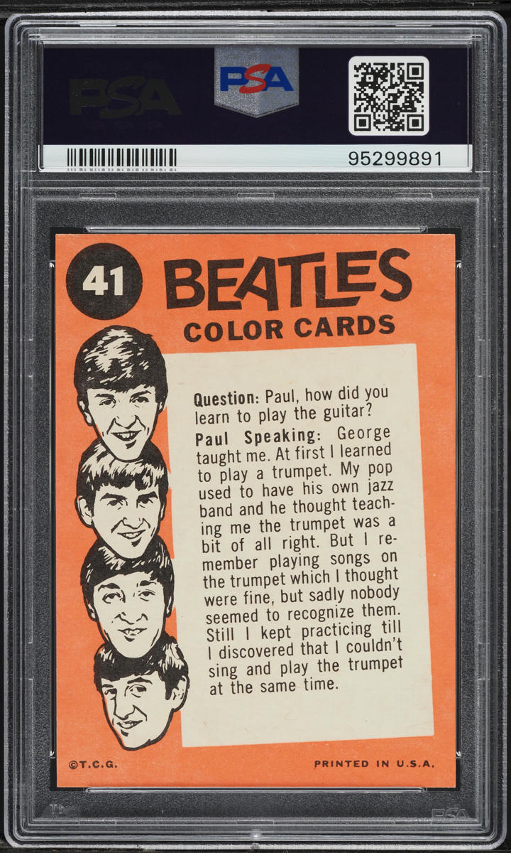 1964 Topps Beatles Color Paul McCartney SPEAKING #41 PSA 7 NRMT on