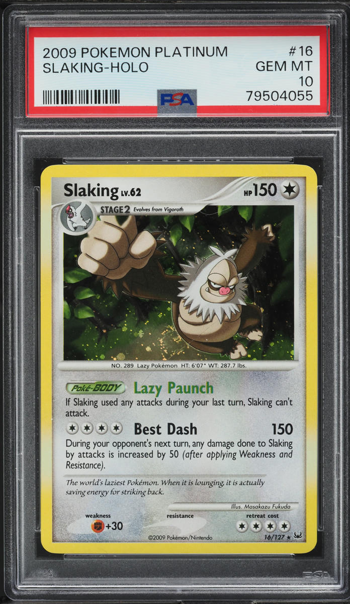 slaking pokemon card price ex (126/106) - Super Electric Breaker (sv8) your opponent takes 2 Prize cards 2009 Pokemon Platinum Holo Slaking