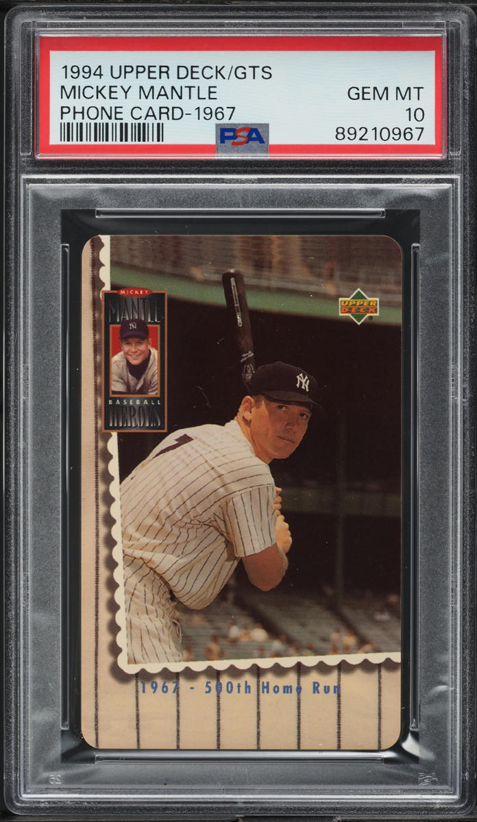 1994 Upper Deck GTS Phone Cards '67 Mickey Mantle PSA 10 GEM MINT