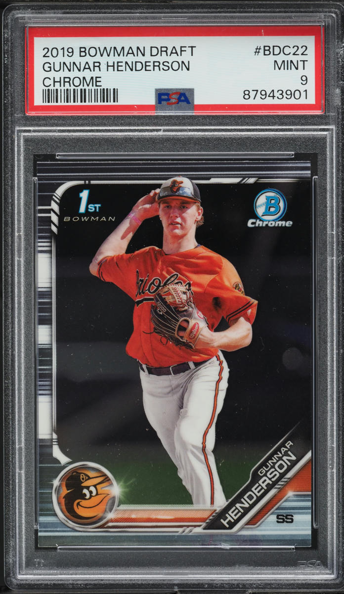 2019 Bowman Chrome Draft Gunnar Henderson ROOKIE #BDC-22 PSA 9 MINT