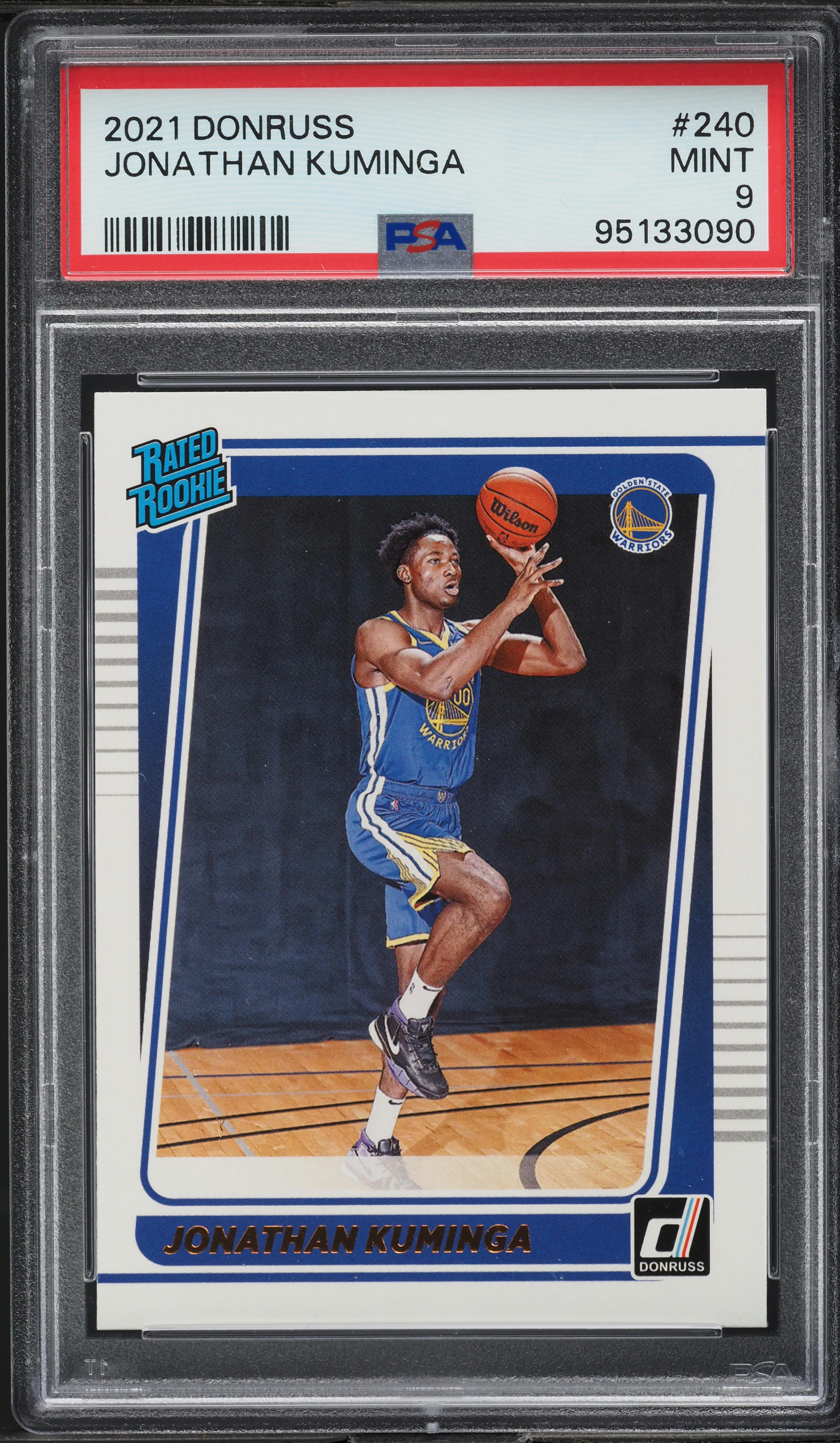 2021 Donruss Basketball Jonathan Kuminga ROOKIE #240 PSA 9 MINT on 