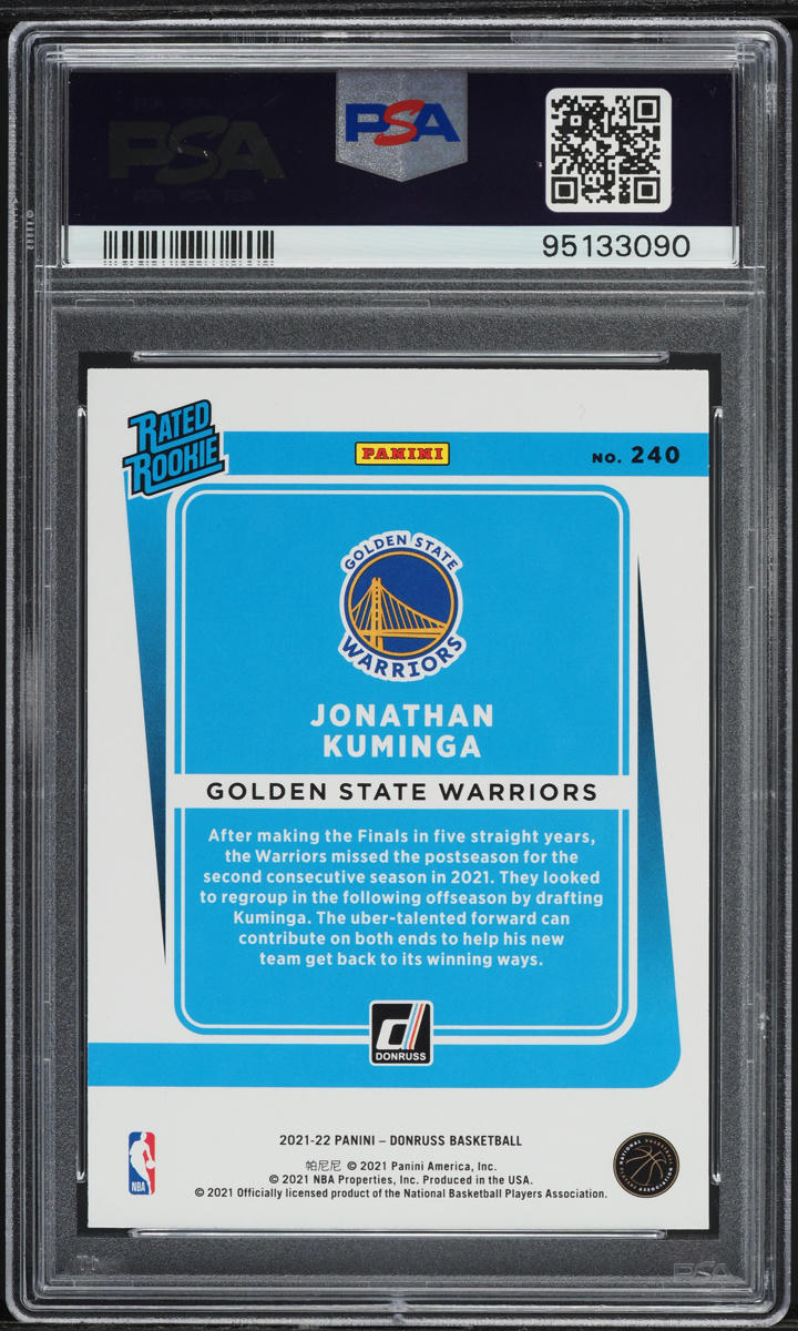 2021 Donruss Basketball Jonathan Kuminga ROOKIE #240 PSA 9 MINT