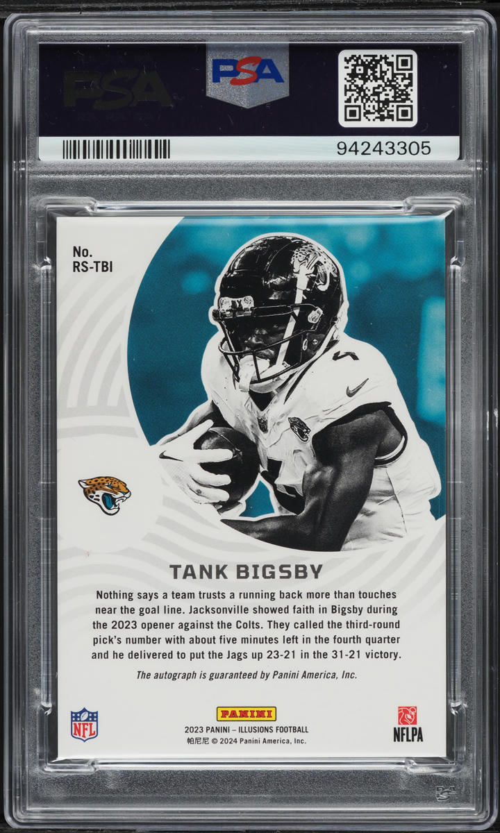 2023 Panini Illusions Signs Black Tank Bigsby ROOKIE AUTO /50 #RS-TBI PSA 7 NRMT