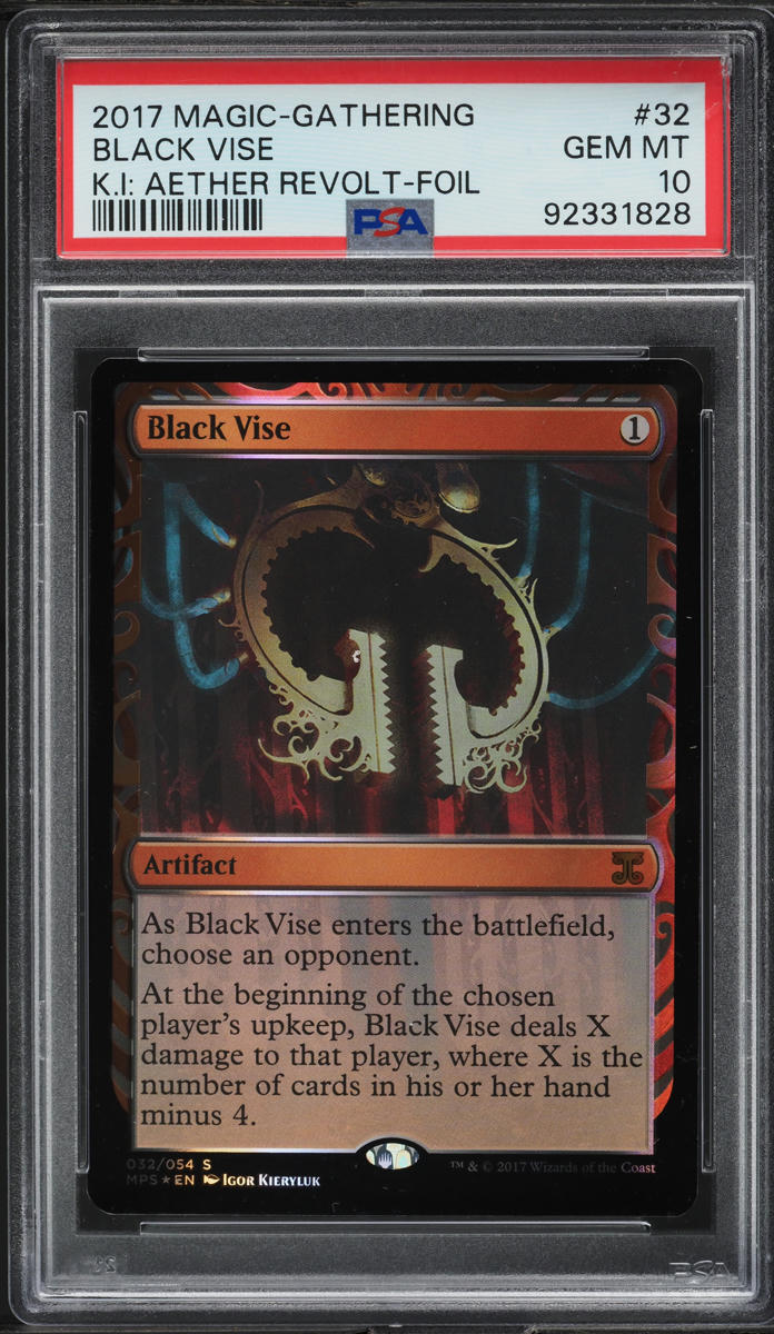 2017 Magic The Gathering MTG Kaladesh Inventions Aether Revolt Black Vise PSA 10 2017 Magic The Gathering MTG Kaladesh Inventions Aether Revolt Black Vise PSA 10