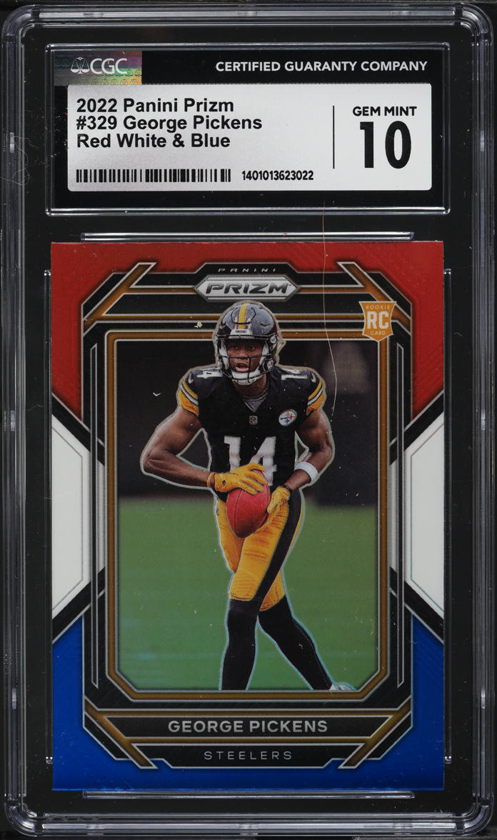 2022 Panini Prizm Red White & Blue George Pickens ROOKIE #329 CGC 10 GEM MINT