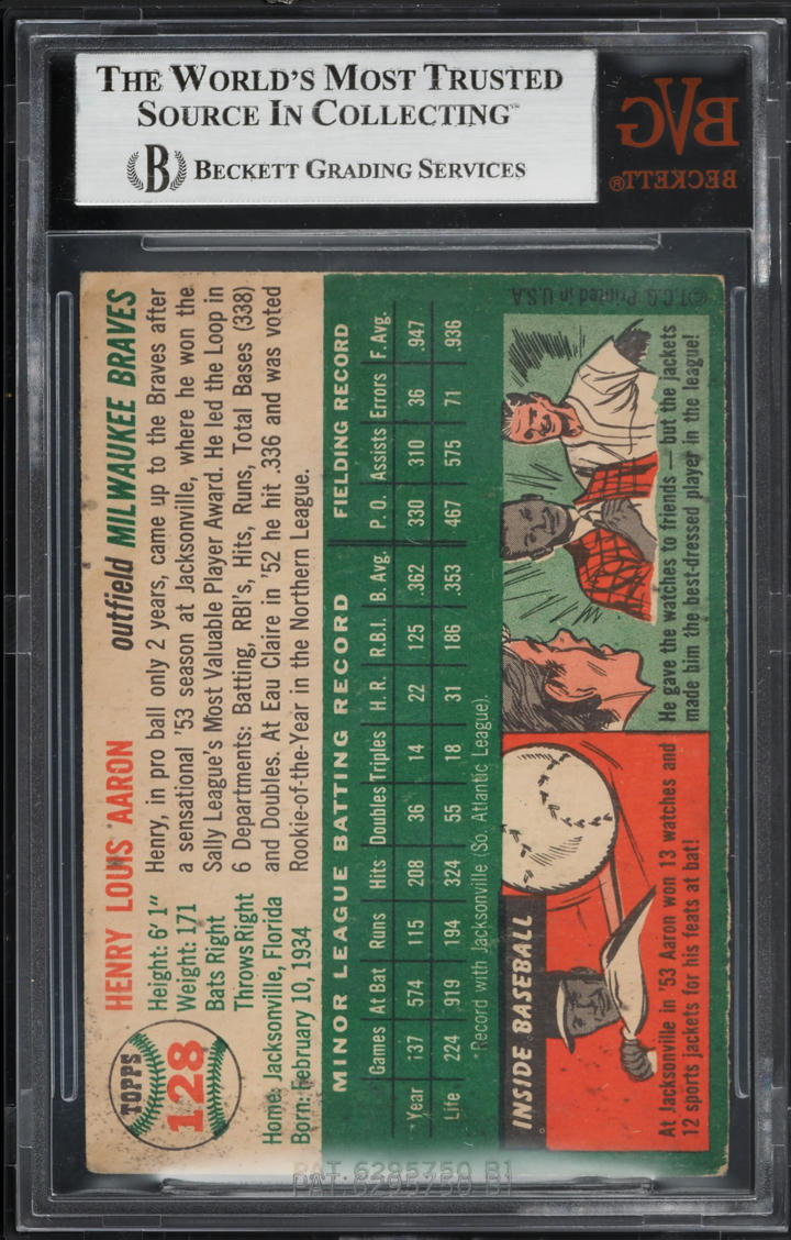 1954 Topps Hank Aaron ROOKIE #128 BVG 4.5 VGEX+