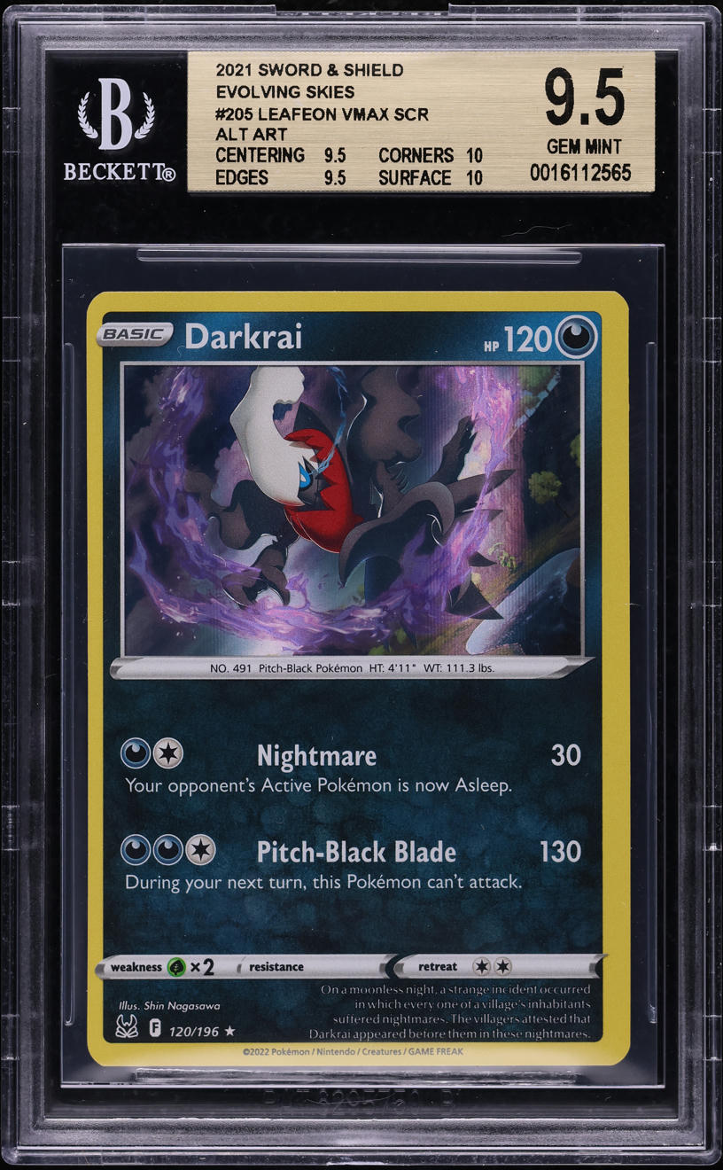 2021 Pokemon Sword & Shield Evolving Skies Alt Art Leafeon VMAX #205 BGS 9.5 GEM