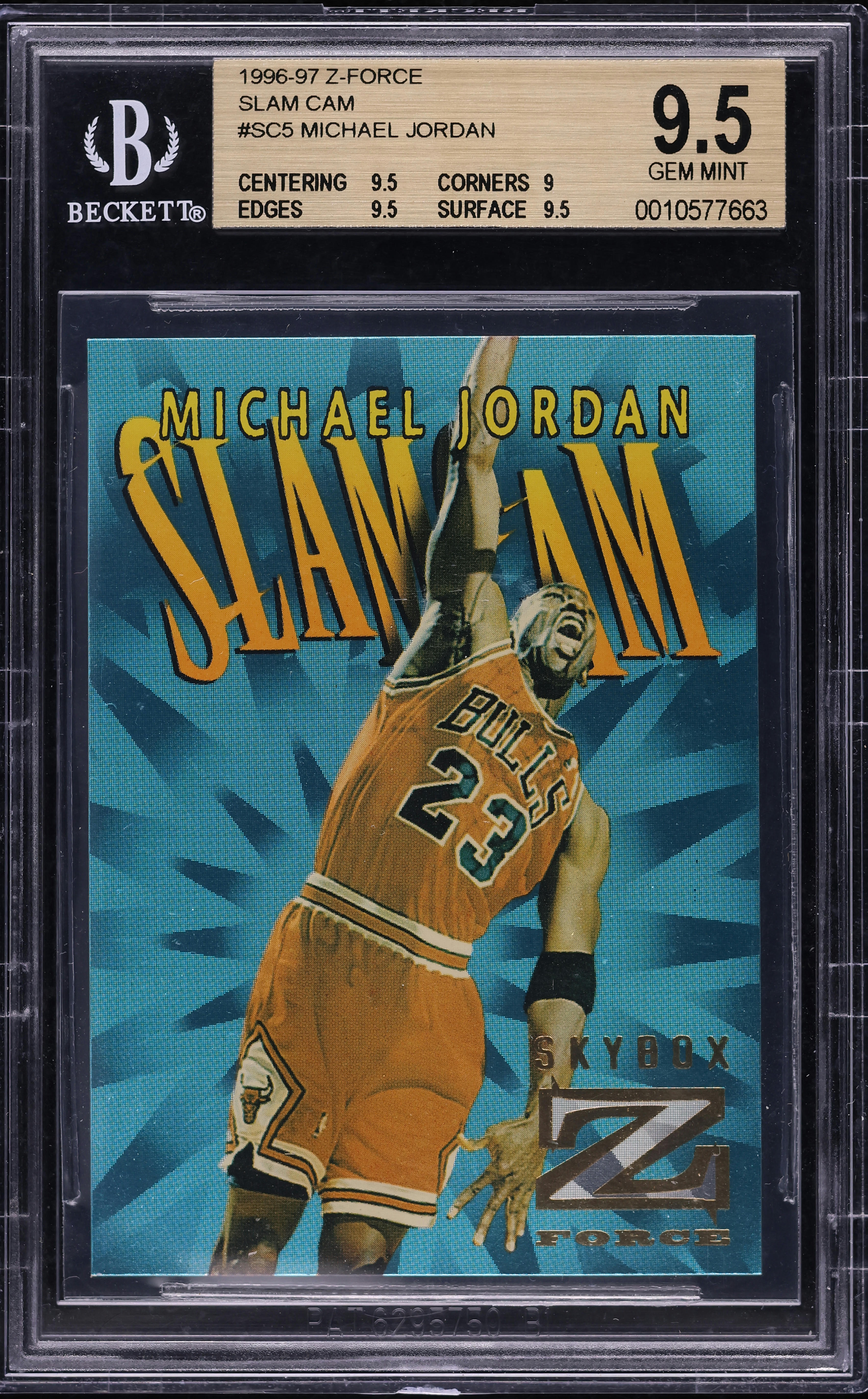 1996 Skybox Z-Force Slam Cam Michael Jordan #SC5 BGS 9.5 GEM MINT