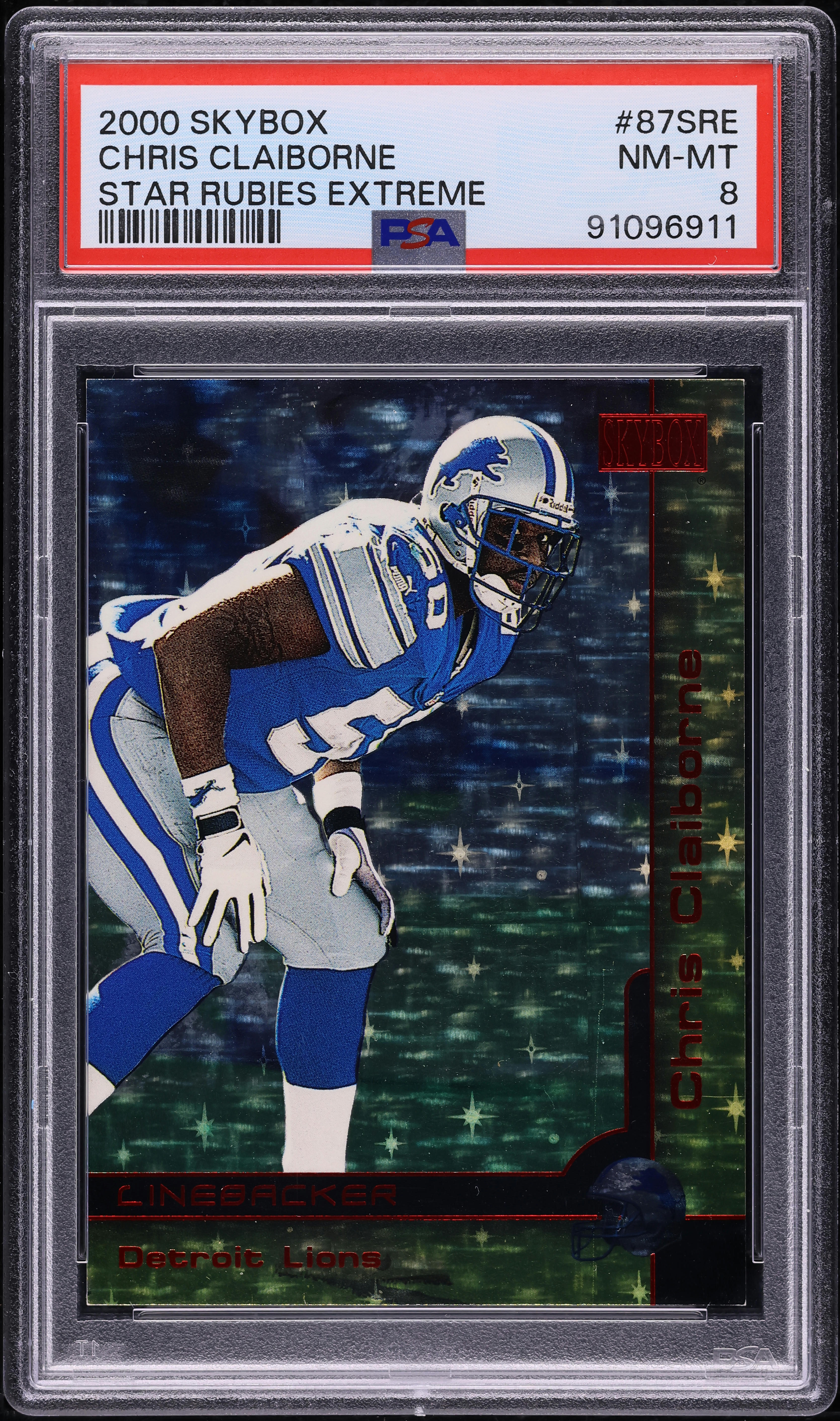 2000 Skybox Star Rubies Extreme Chris Claiborne 1/50 #87SRE PSA 8