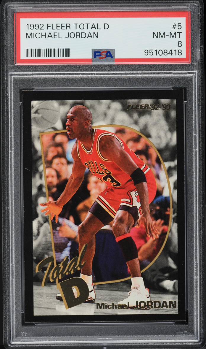 1992 Fleer Total D Michael Jordan #5 PSA 8 NM-MT on Fanatics Collect