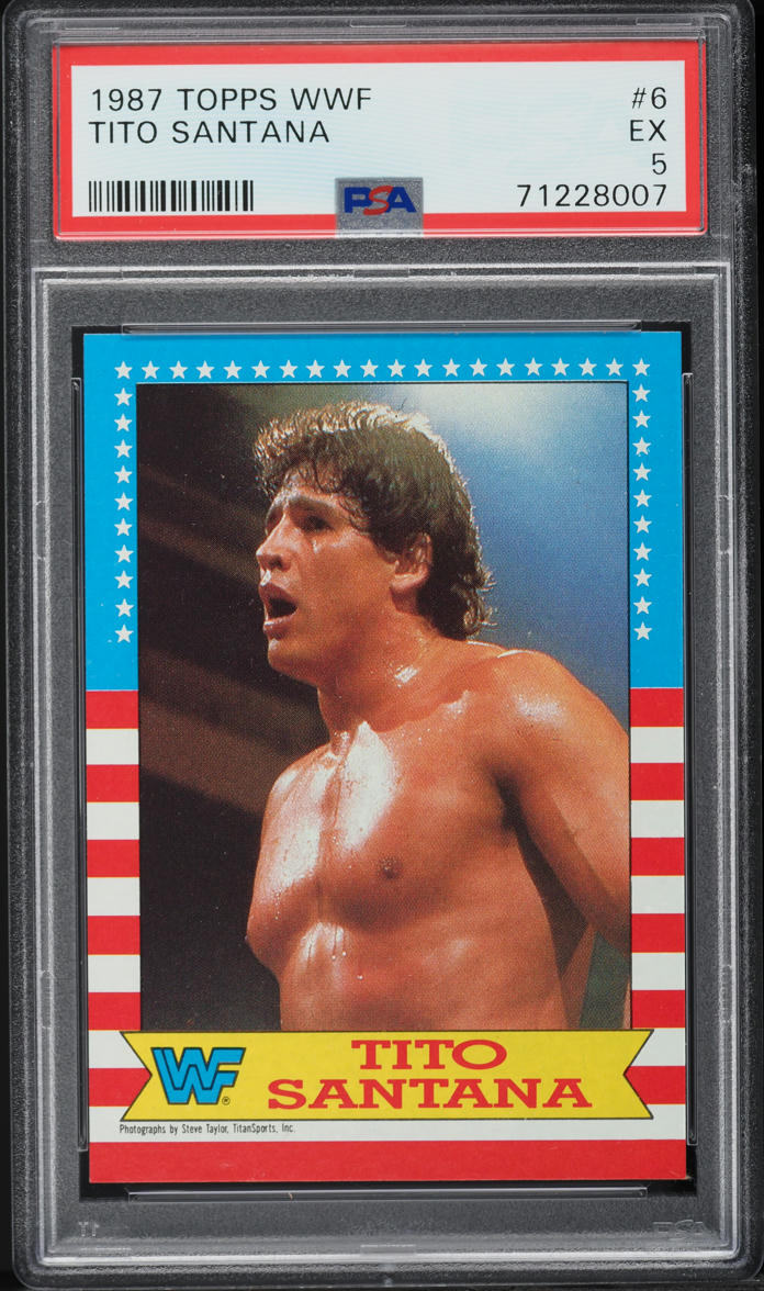 1987 Topps WWF Tito Santana #6 PSA 5 EX