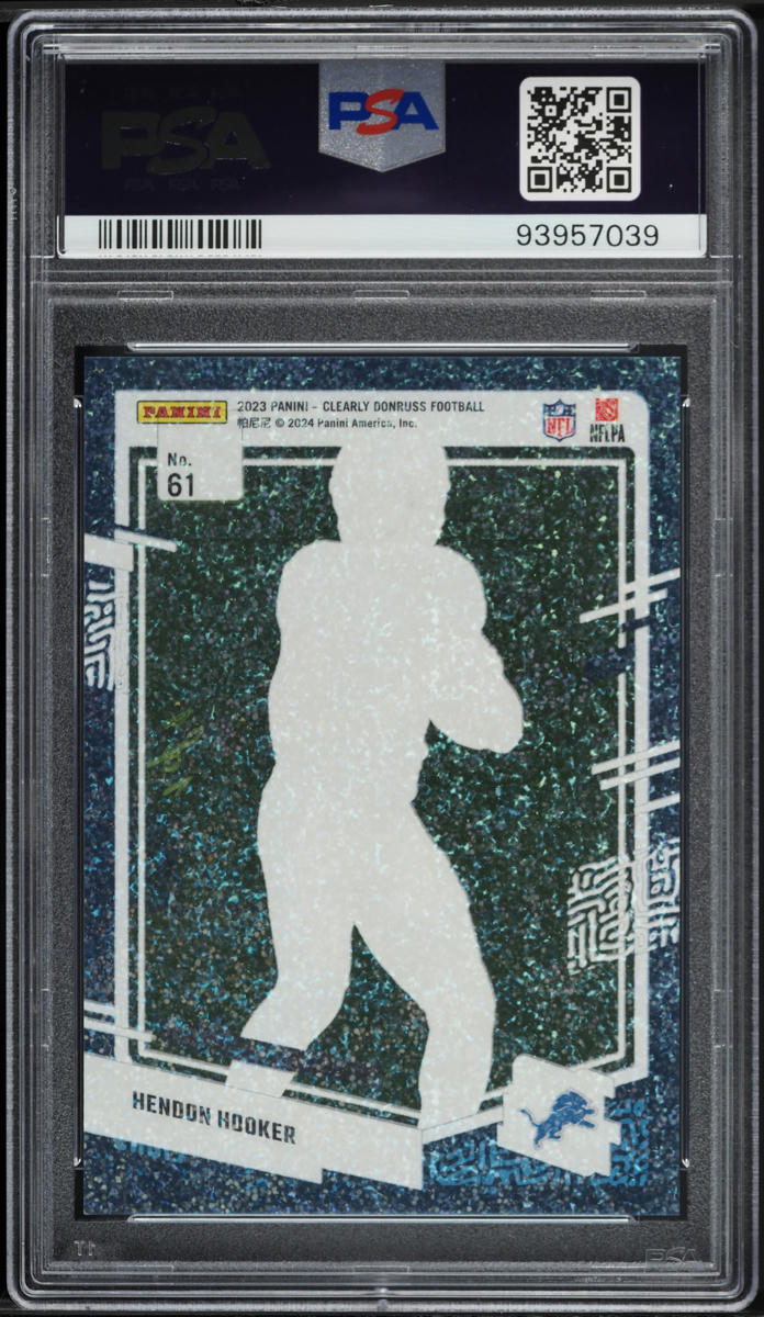 2023 Panini Clearly Donruss Holo Platinum Hendon Hooker ROOKIE 1/1 #61 PSA 7