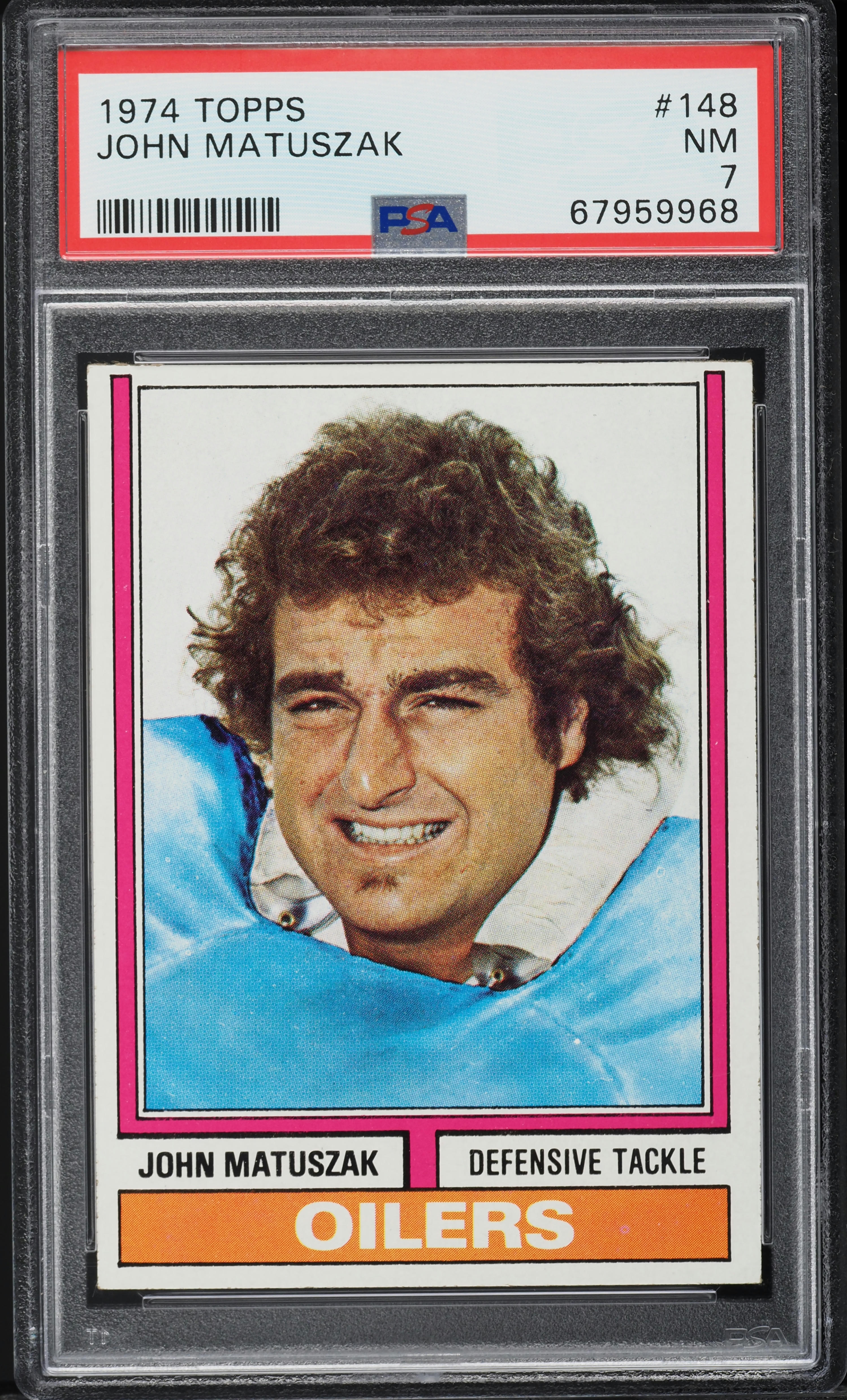 1974 Topps Football John Matuszak ROOKIE #148 PSA 7 NRMT, image size:2996x4951