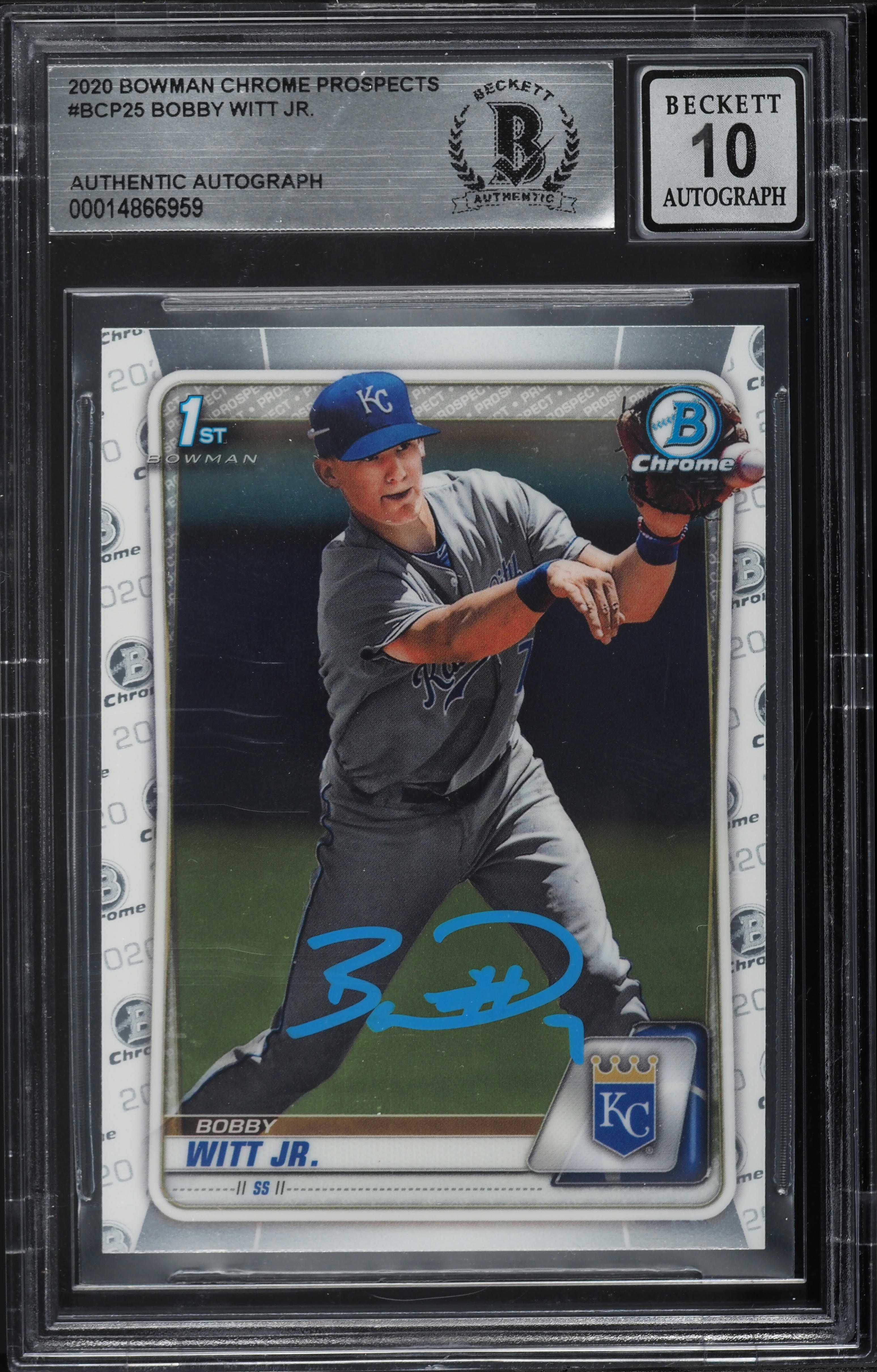 2020 Bowman Chrome Prospects Bobby Witt Jr. ROOKIE AUTO #BCP-25