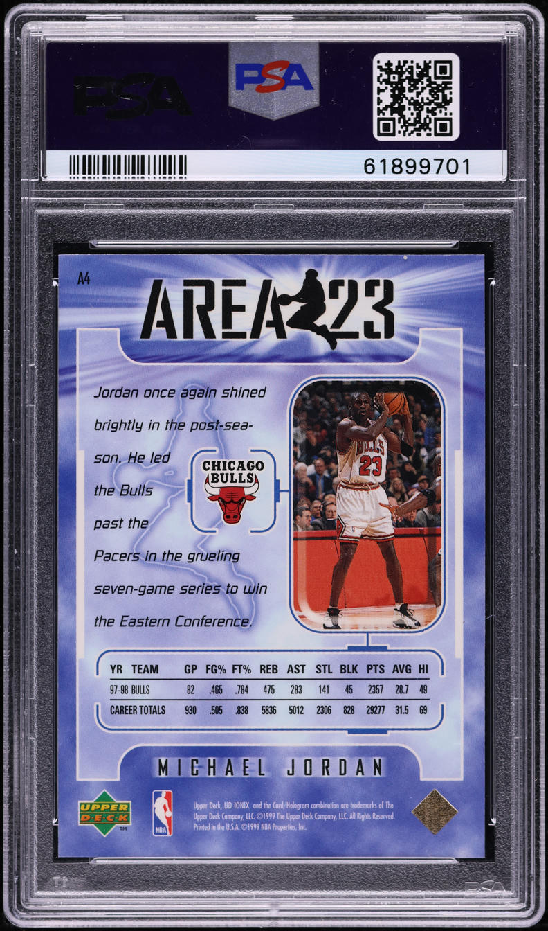 1998 Upper Deck Ionix Area 23 Michael Jordan #A4 PSA 10 GEM MINT