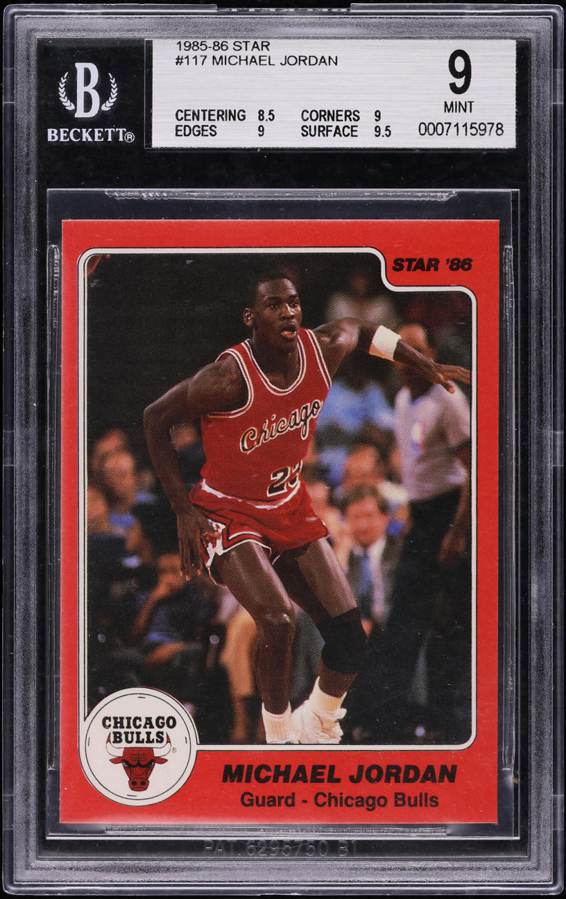 1985-86 Star Basketball Michael Jordan ROOKIE #117 BGS 9 MINT