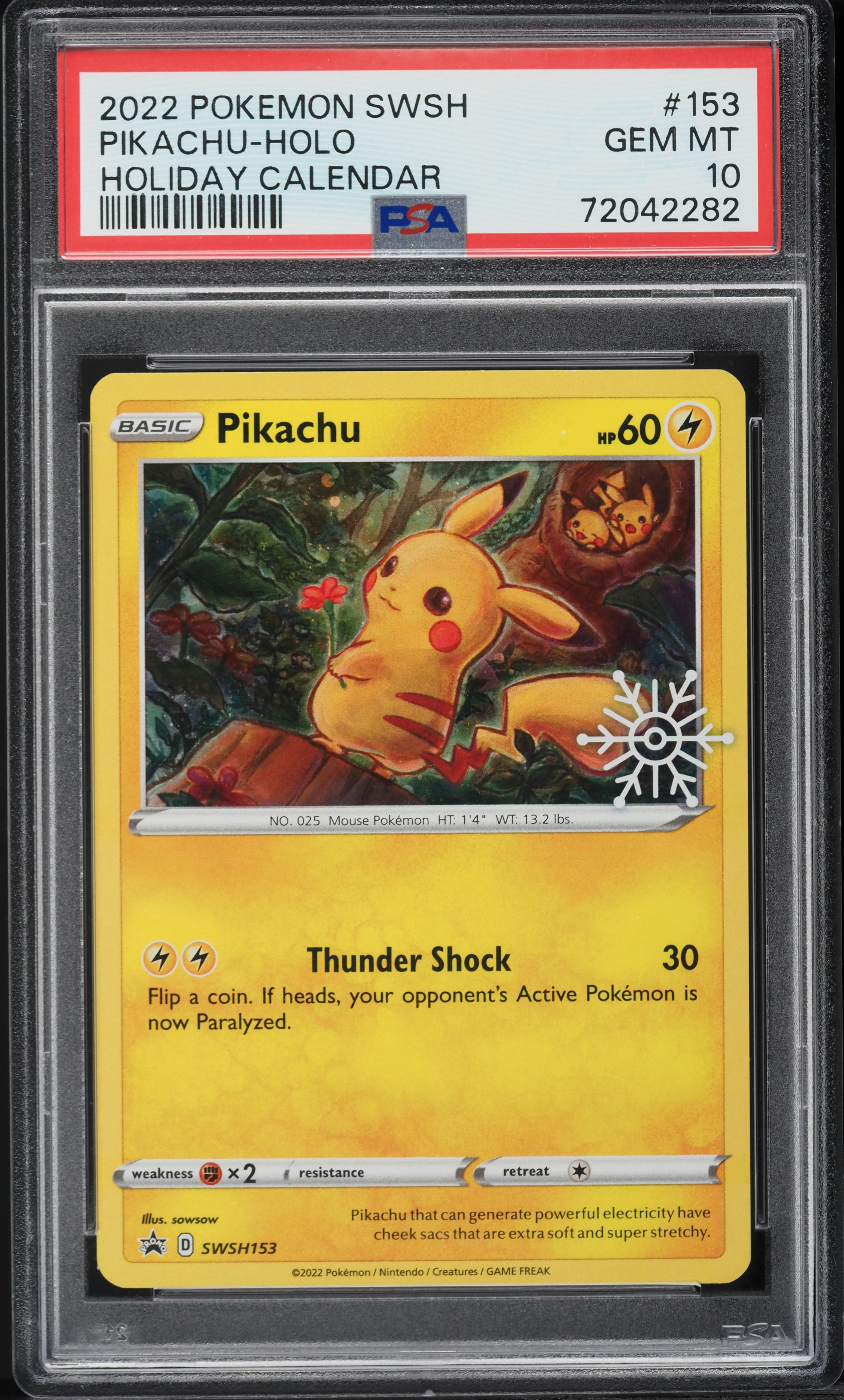2022 Pokemon SWSH Black Star Promo Holiday Calendar Holo Pikachu #153 PSA  10 GEM on Fanatics Collect