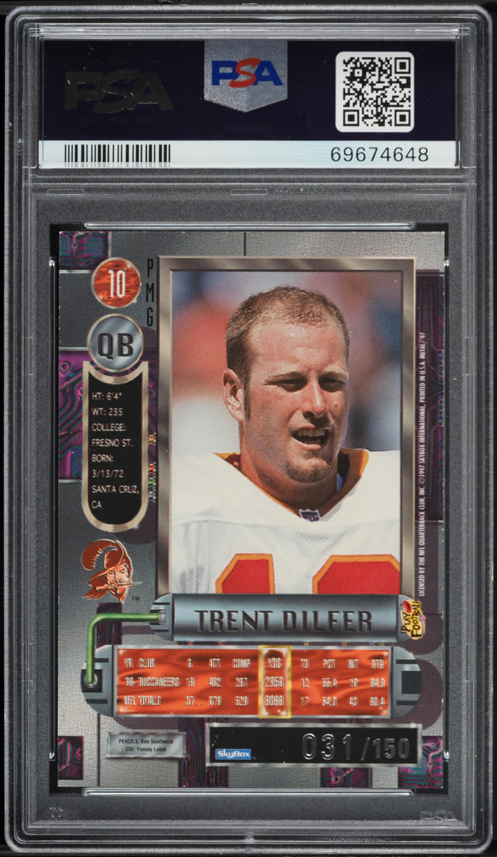 1997 Metal Universe Precious Metal Gems PMG Red Trent Dilfer /150 #10 PSA 6 EXMT