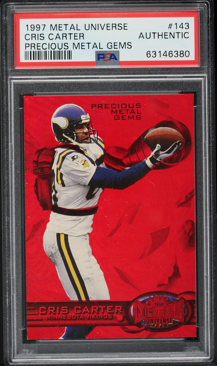 1997 Metal Universe Precious Metal Gems PMG Red Cris Carter /150 #143 PSA AUTH