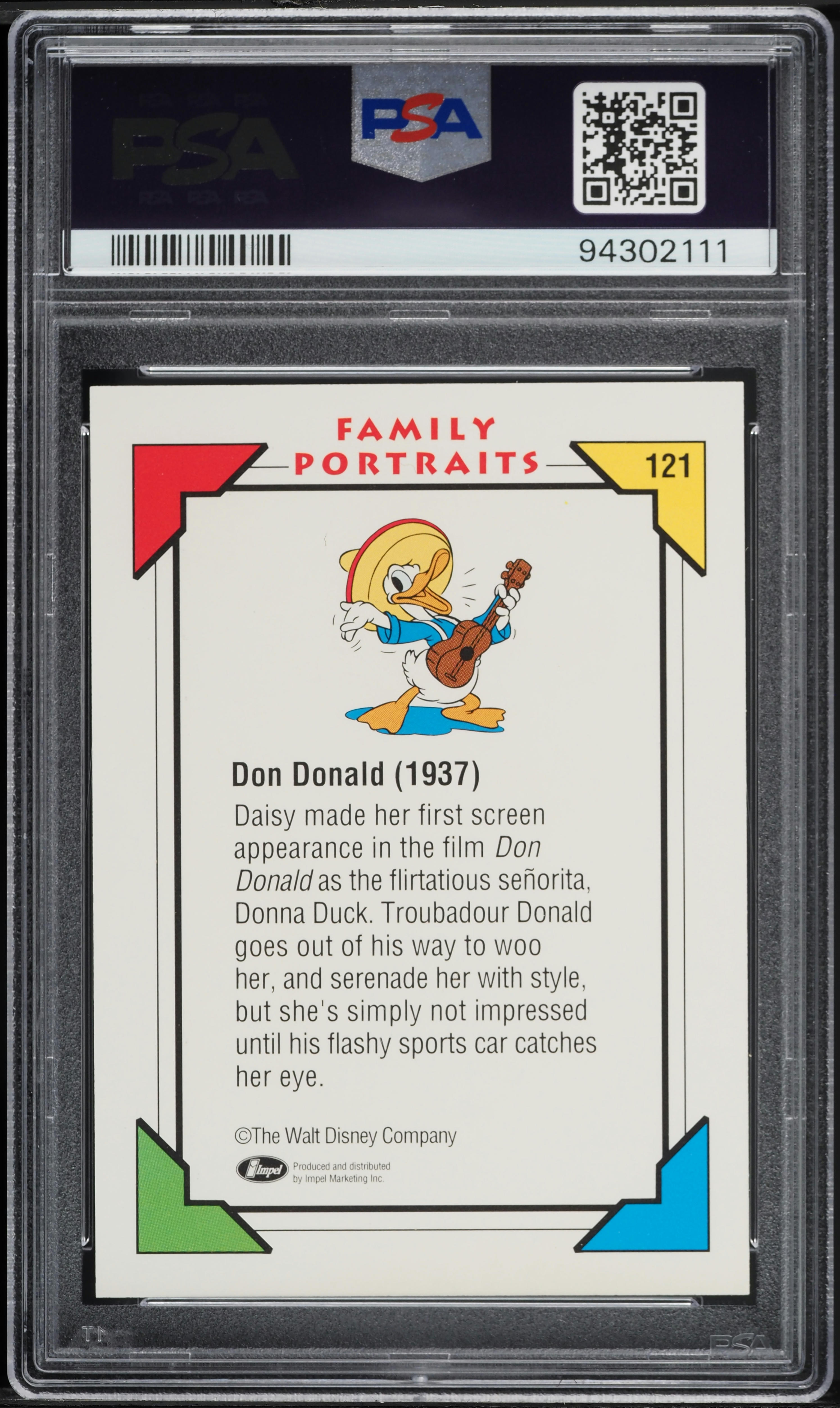 1991 Impel Disney Collector Cards Don Donald #121 PSA 10 GEM MINT
