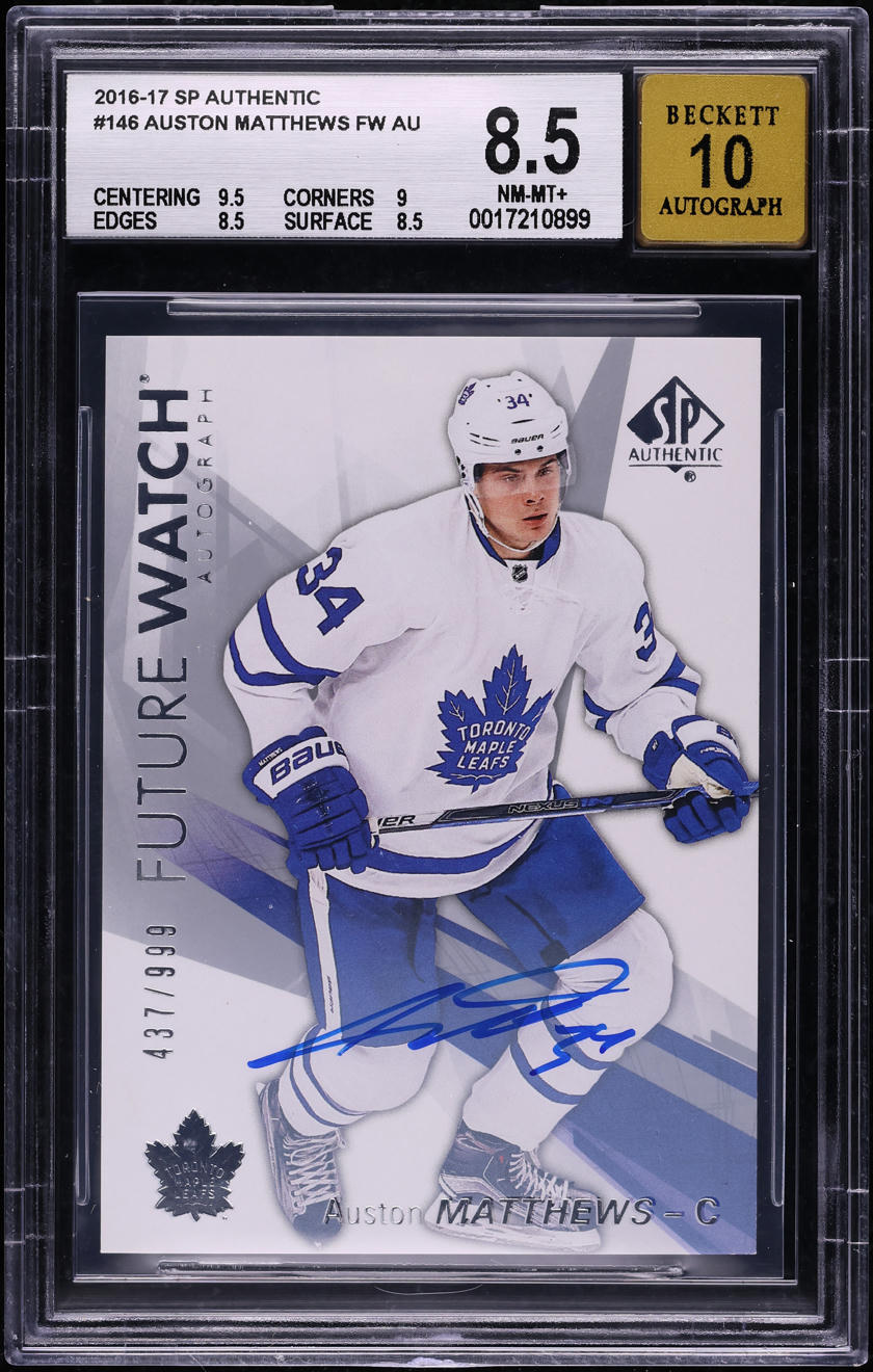 2016 SP Authentic Auston Matthews ROOKIE AUTO /999 #146 BGS 8.5 NM-MT+