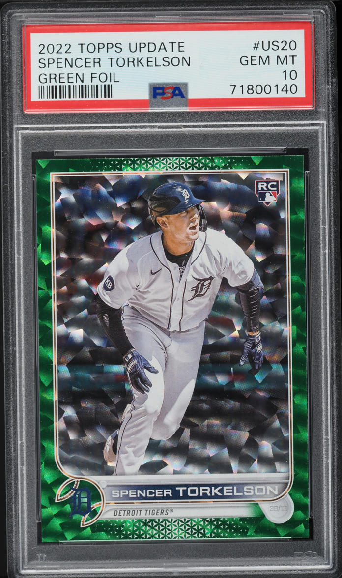 2022 Topps Update Green Foil Spencer Torkelson ROOKIE /499 #US20 PSA 10 GEM MINT