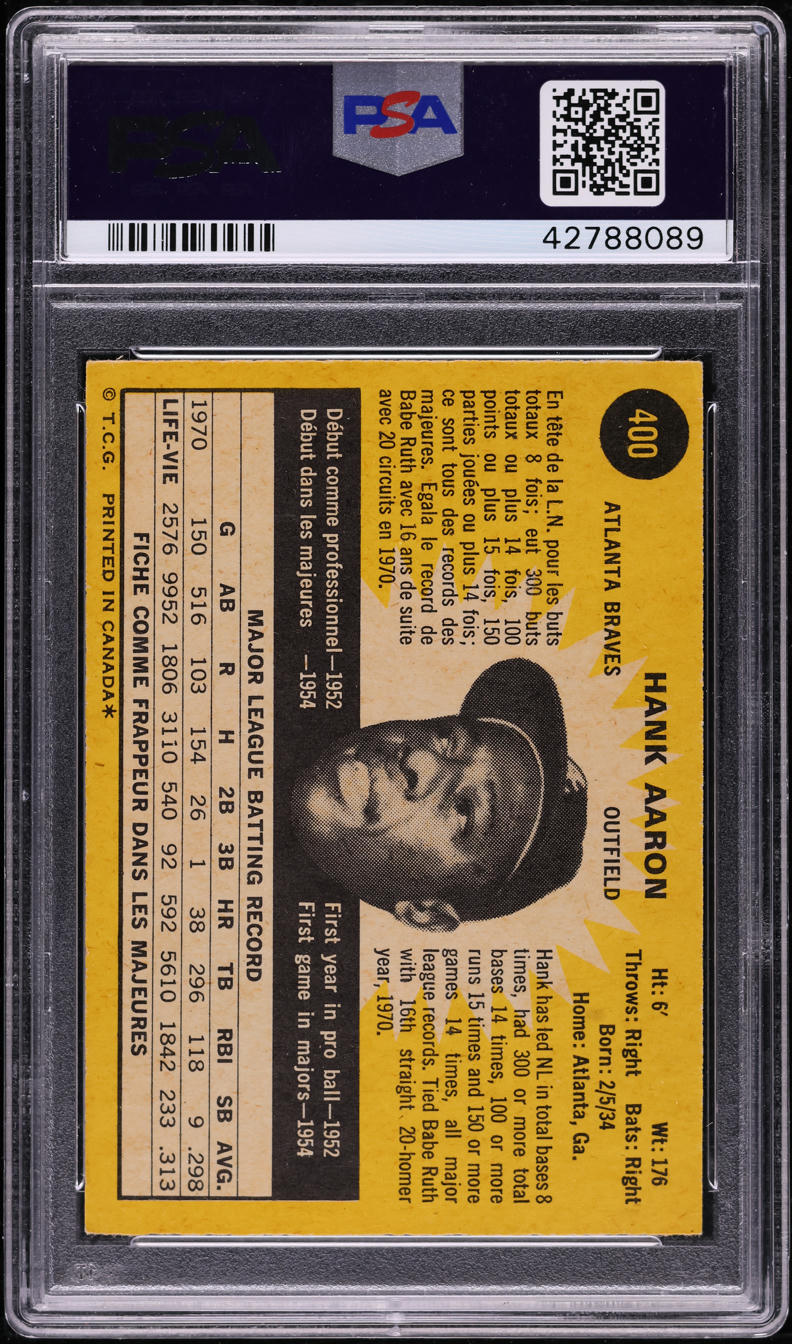1971 O-Pee-Chee Hank Aaron #400 PSA 5 EX