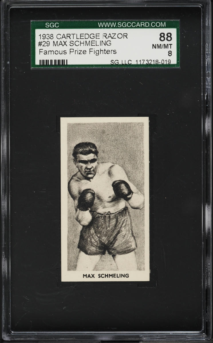 1938 Cartledge Razor Famous Prize Fighters Max Schmeling #29 SGC 8 NM-MT