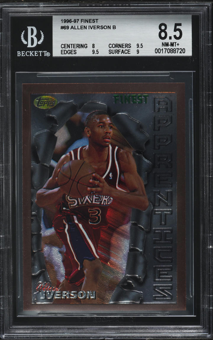 1996 Finest Basketball Allen Iverson ROOKIE #69 BGS 8.5 NM-MT+