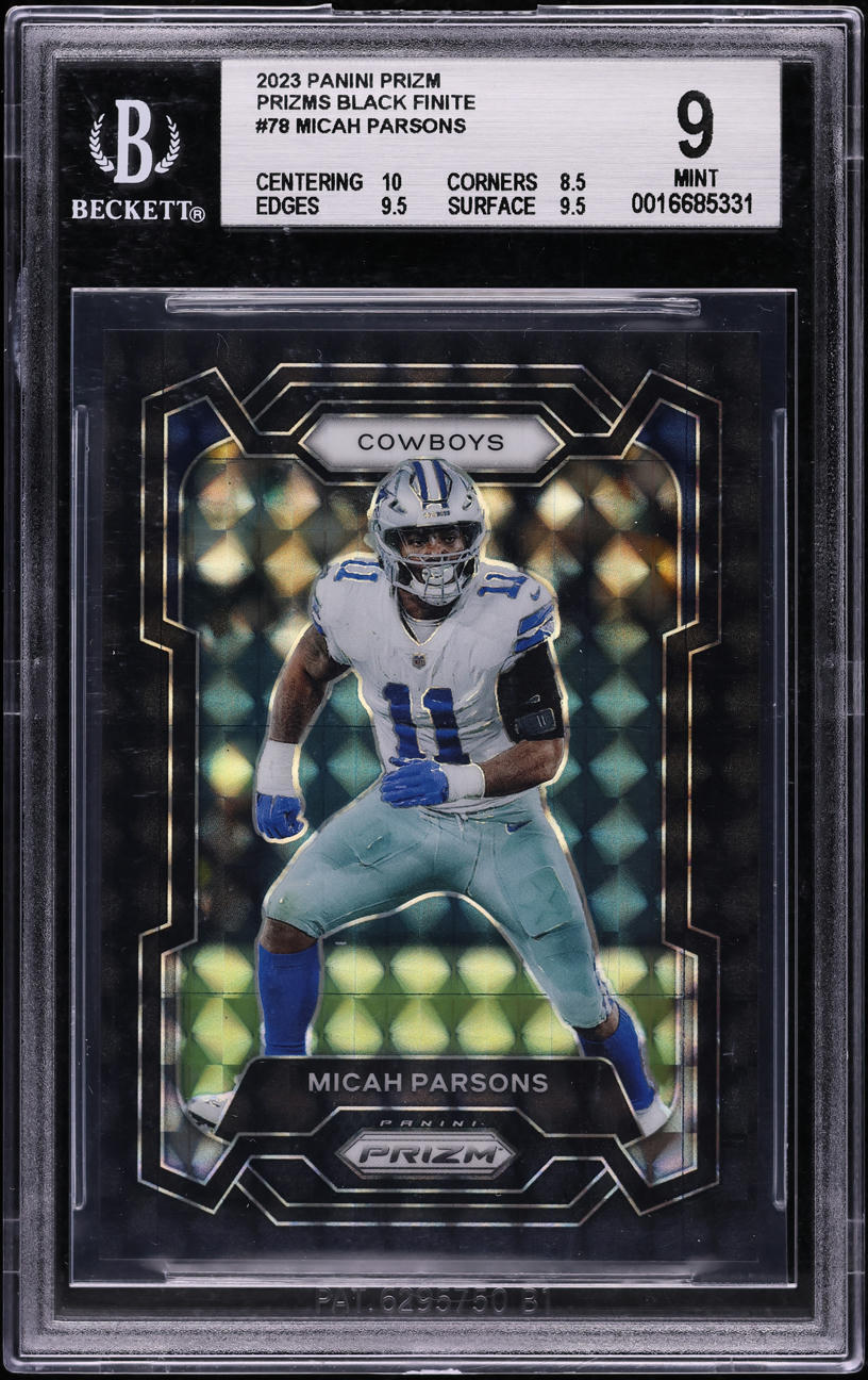 2023 Panini Prizm Black Finite Micah Parsons 1/1 #78 BGS 9 MINT
