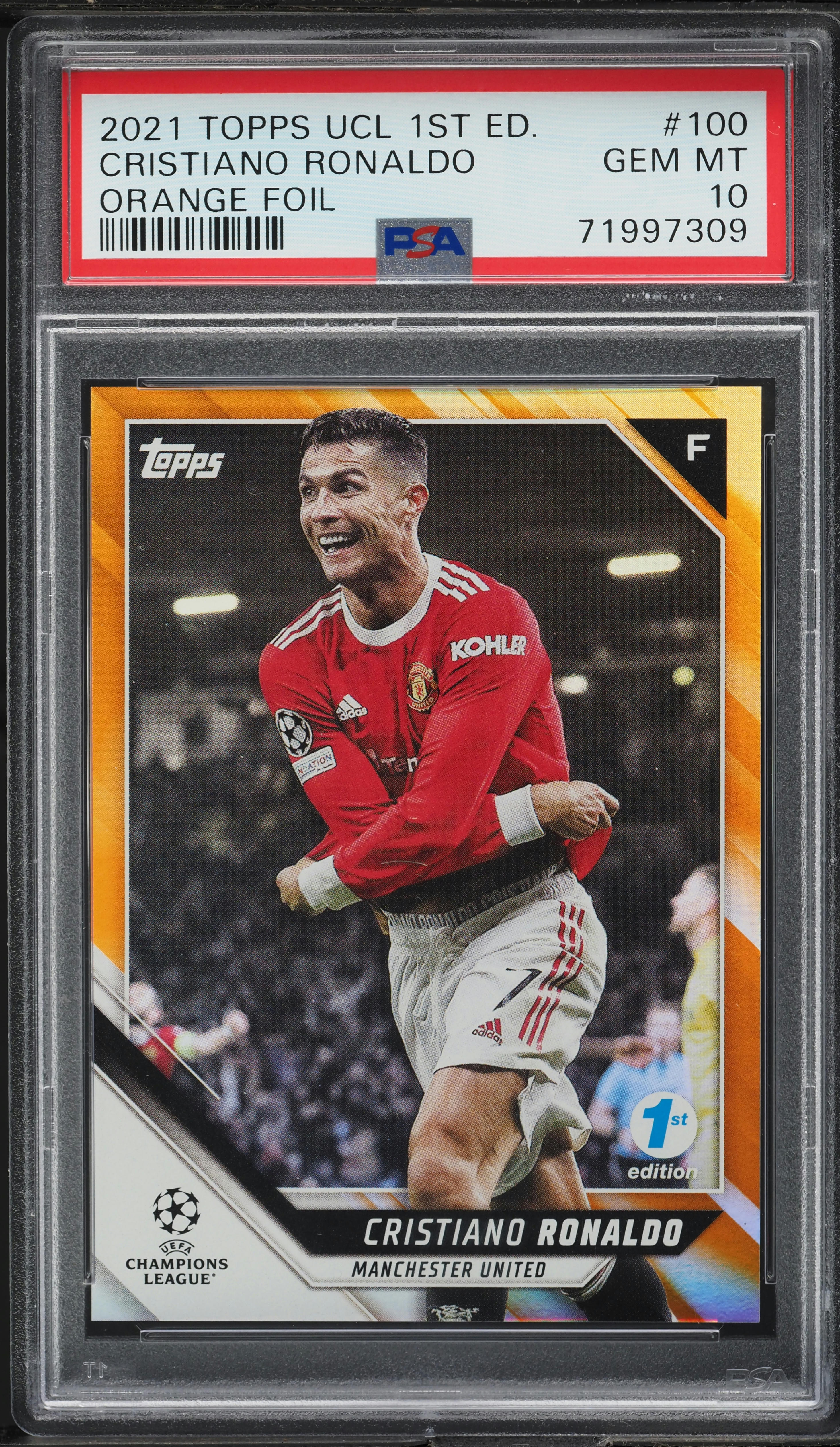 2021 Topps UEFA 1st Edition Orange Foil Cristiano Ronaldo /25 #100