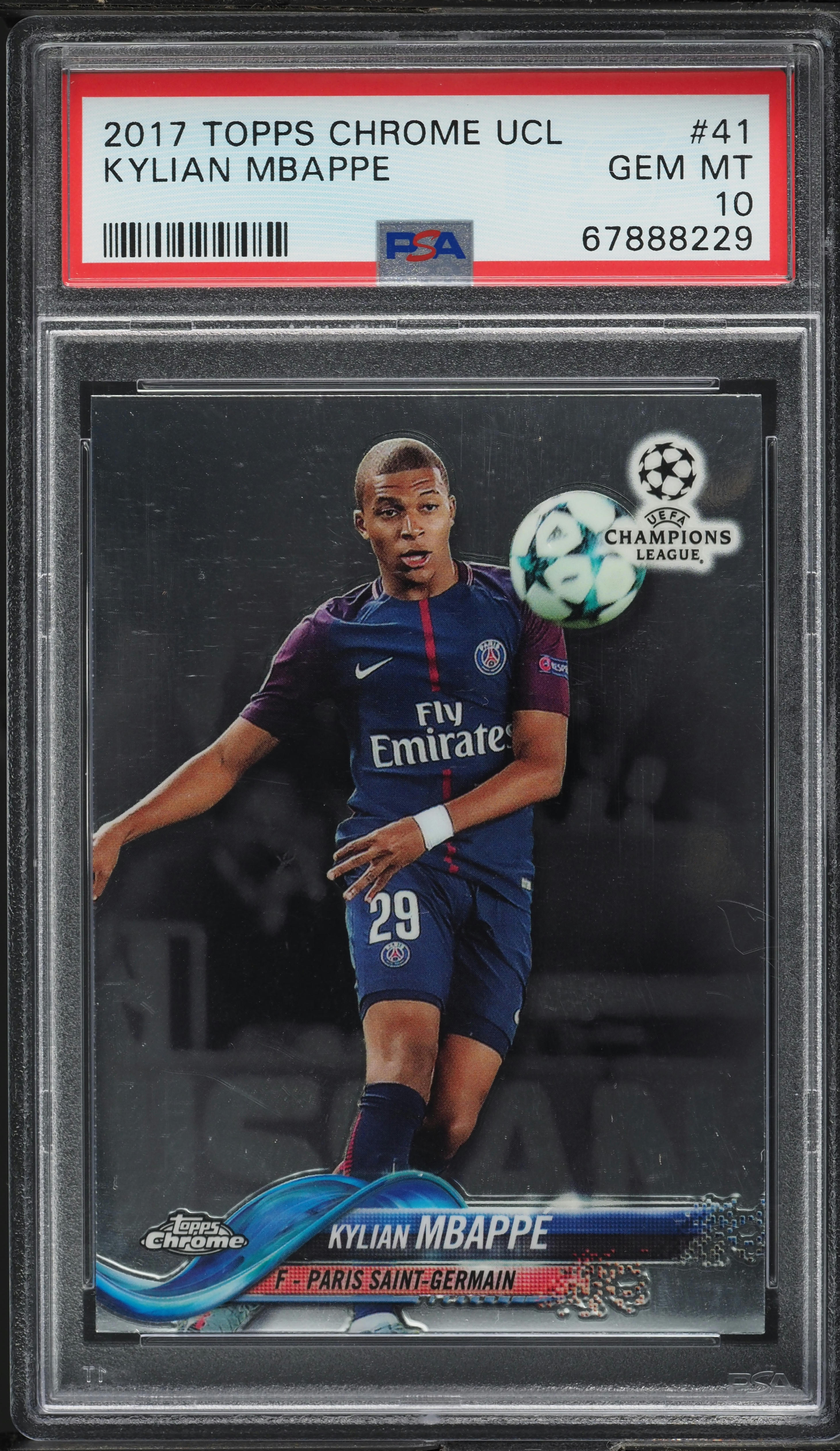 PSA10 GEM MINT 25枚限定 mbappe topps finest 2022-23 Topps Finest UCL PSG Prized Footballers Kylian Mbappe