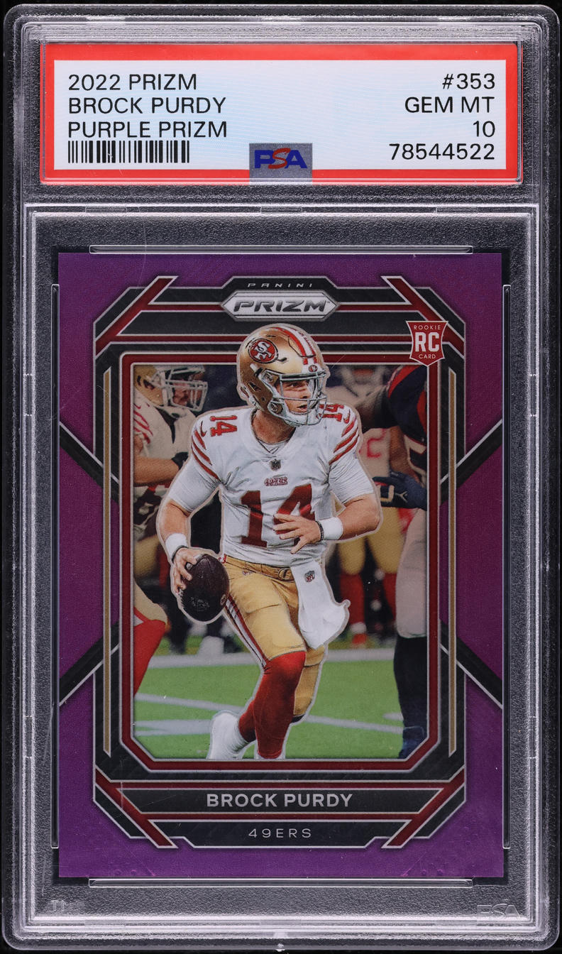 2022 Panini Prizm Purple Brock Purdy ROOKIE /125 #353 PSA 10 GEM MINT