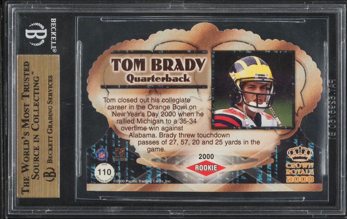 2000 Pacific Crown Royale Retail Die-Cut Tom Brady ROOKIE #110 BGS 9.5 GEM MINT