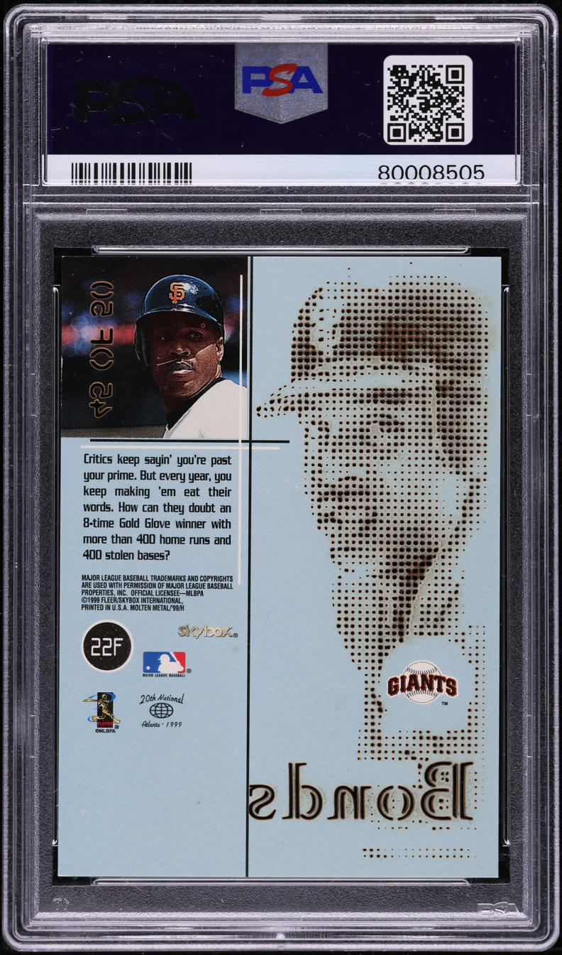 1999 Skybox Molten Metal Fusion Titanium Barry Bonds /50 #22F PSA 6 EXMT