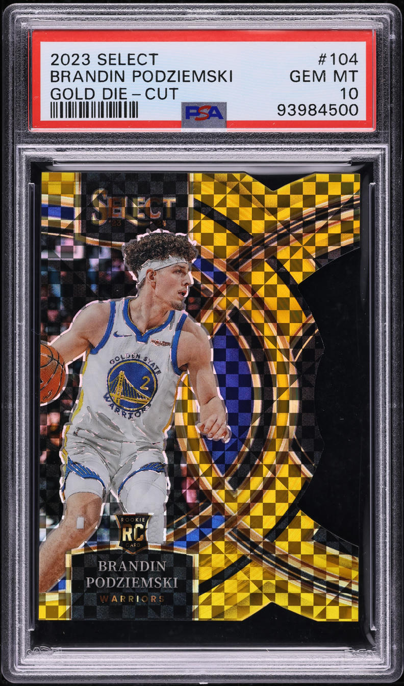 2023 Select Gold Die-Cut Brandin Podziemski ROOKIE /10 #104 PSA 10 GEM MINT
