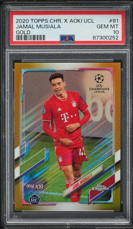 2020 Topps Chrome X Aoki UEFA Neon Future Gold Jamal Musiala