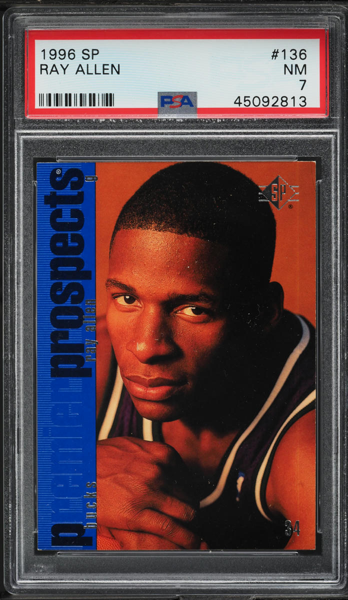 1996 SP Basketball Ray Allen ROOKIE #136 PSA 7 NRMT