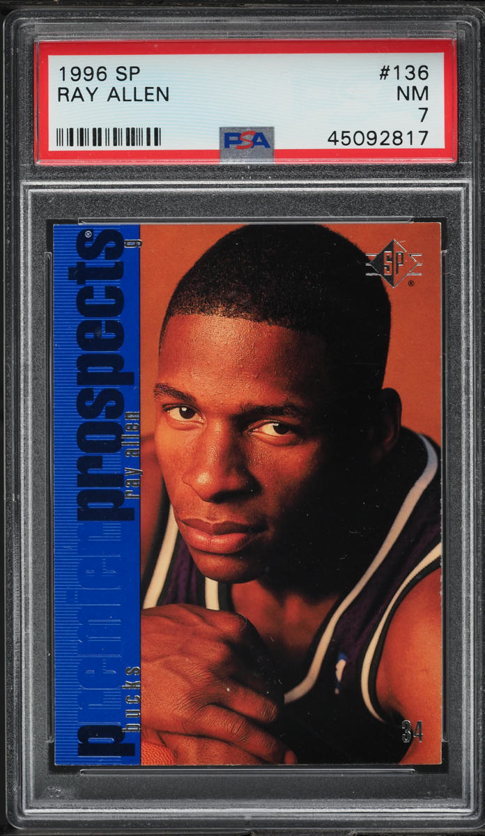 1996 SP Basketball Ray Allen ROOKIE #136 PSA 7 NRMT