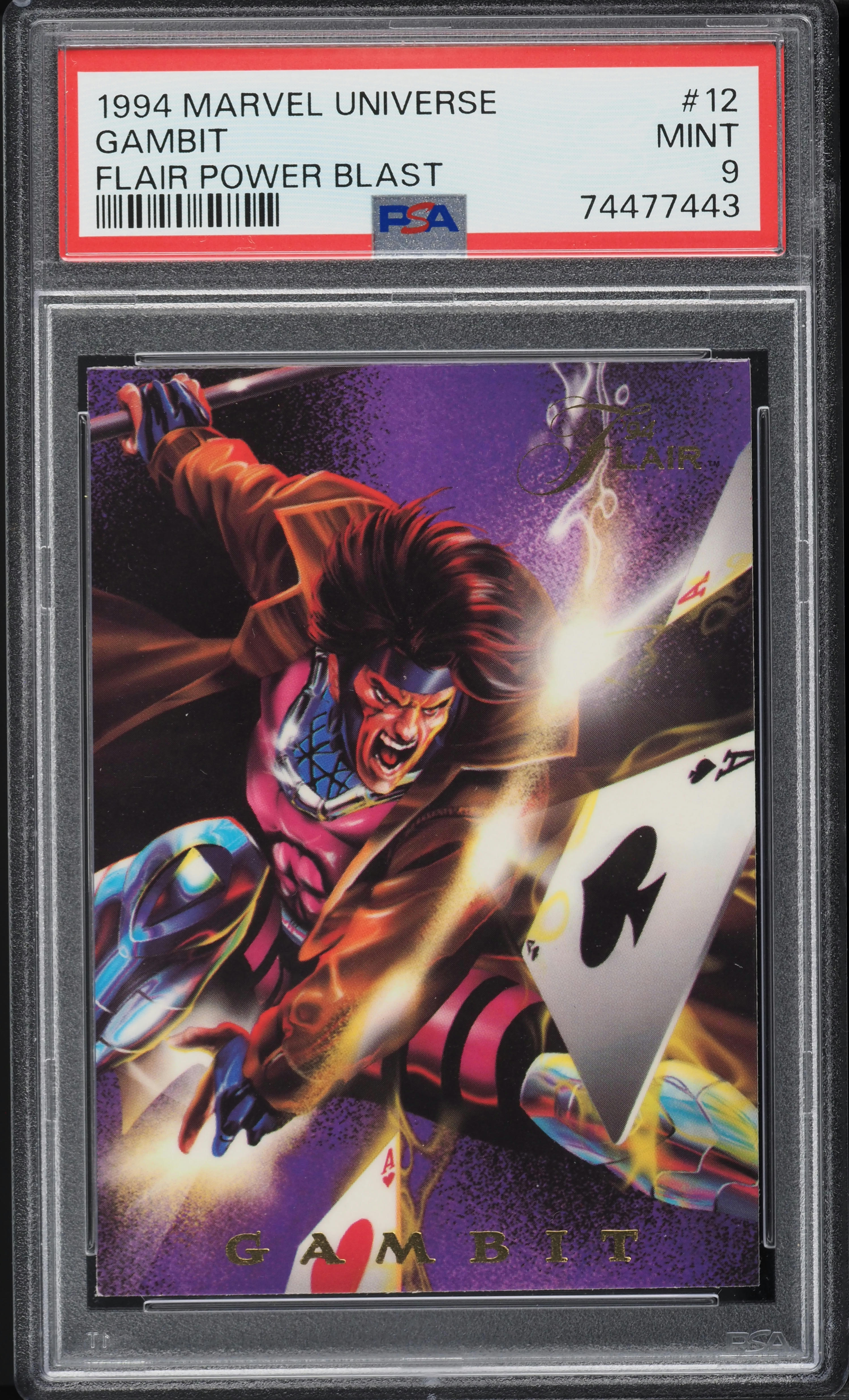 1994 Flair Marvel Universe Power Blast Gambit #12 PSA 9 MINT on