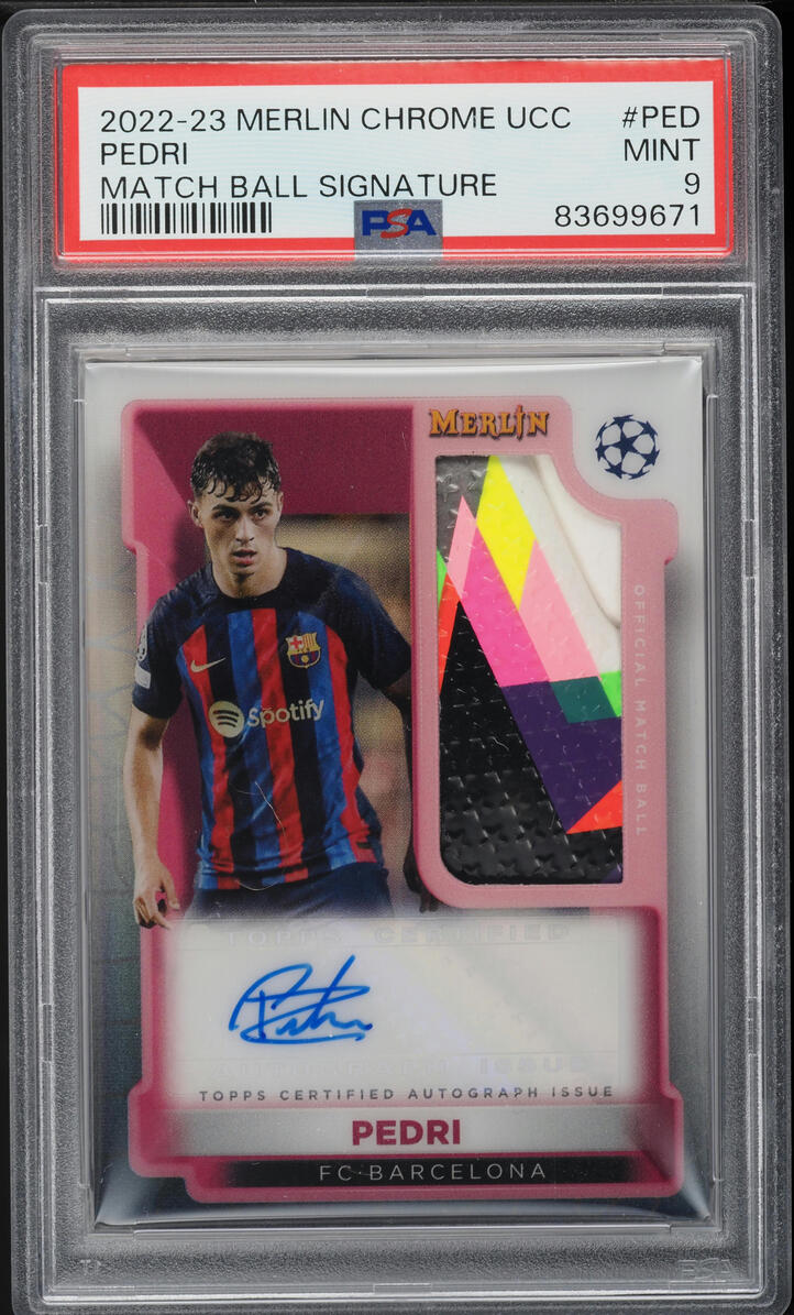2022 Topps Merlin Chrome UEFA Club Comp Pedri BALL PATCH AUTO #MBS