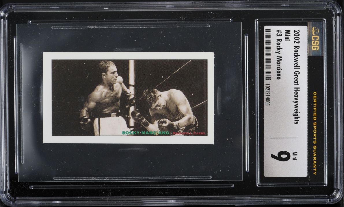2002 Rockwell Great Heavyweights Mini Rocky Marciano #3 CSG 9 MINT